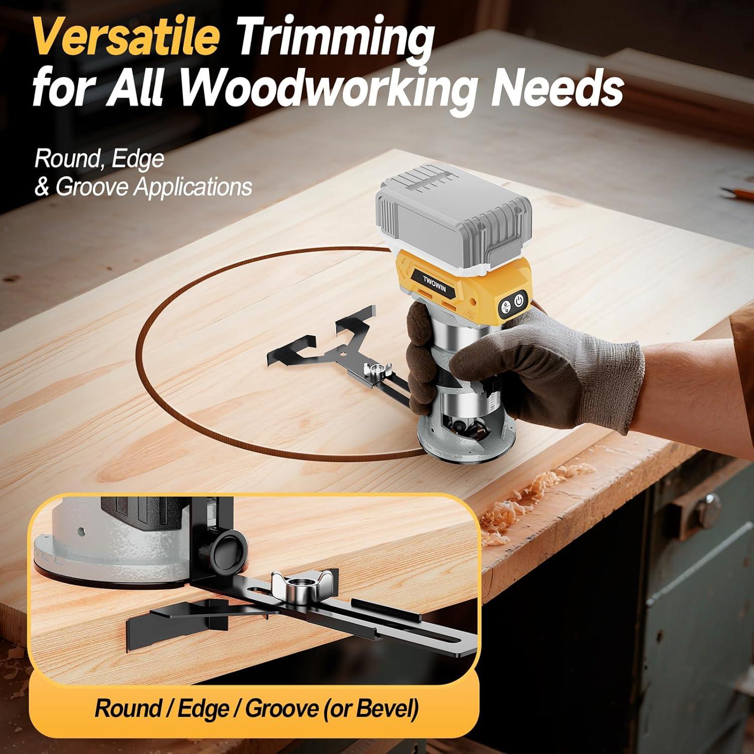 Router Compacto Inalámbrico TwoWin 20V 800W 5 Velocidades