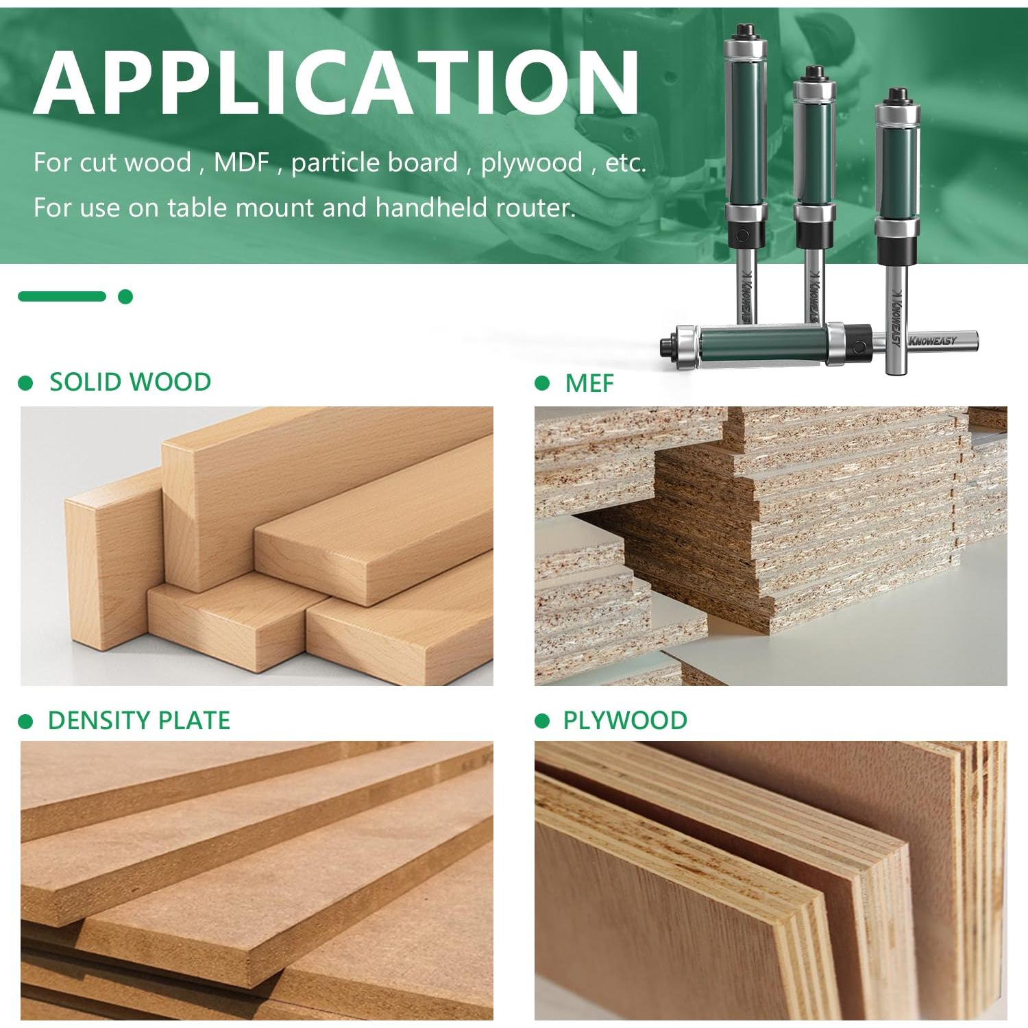 Conjunto de 4 Brocas de Fresado Knoweasy 12.7mm con Rodamiento