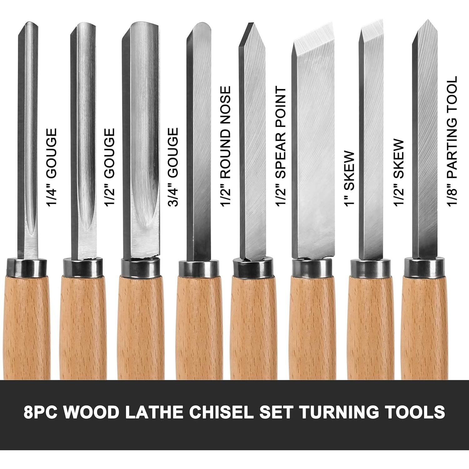 Juego de Cinceles de Torneado de Madera HAUTMEC 8 Piezas