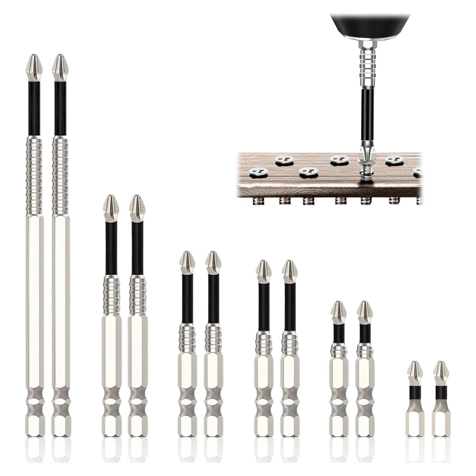 Juego de Puntas Magnéticas de Acero Vanadio 12 Piezas 25-150mm