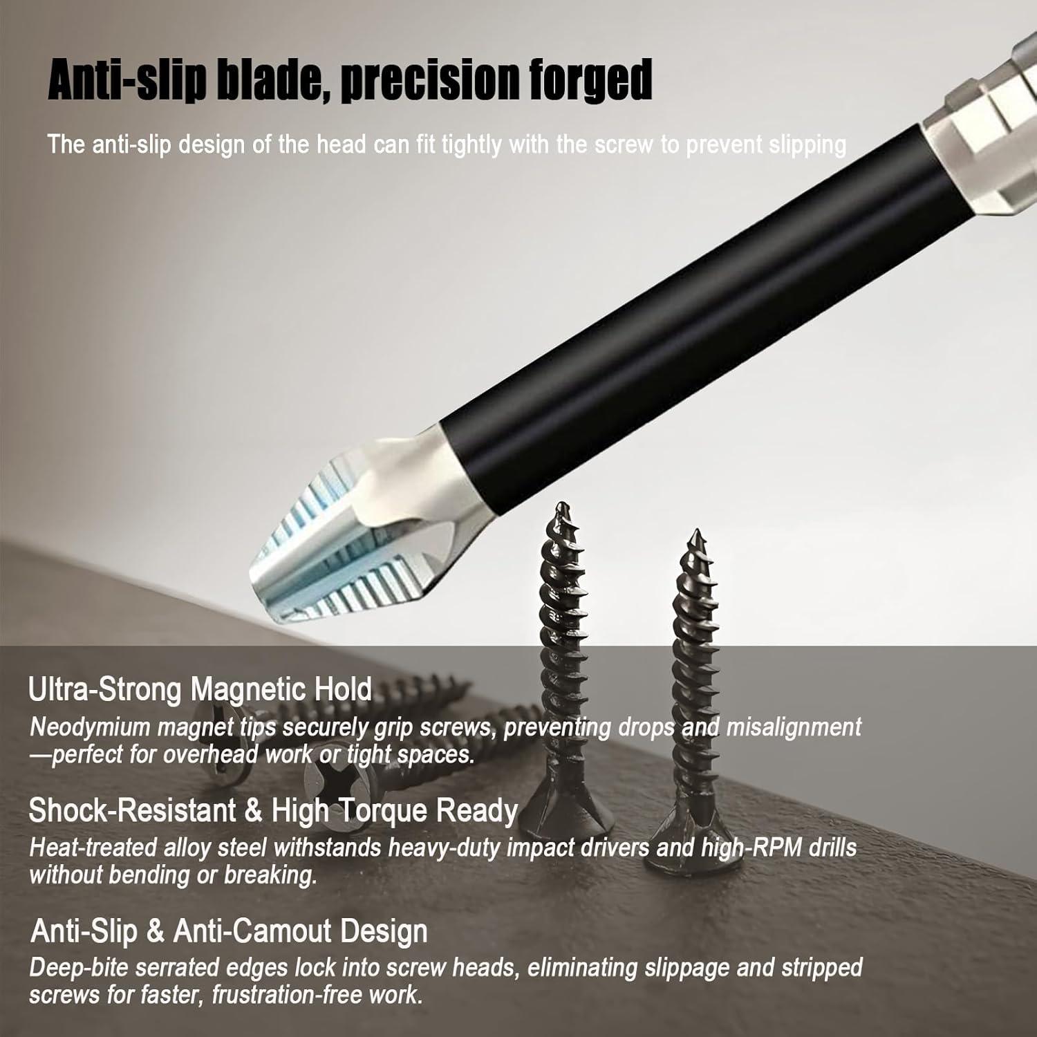 Juego de Puntas Magnéticas de Acero Vanadio 12 Piezas 25-150mm