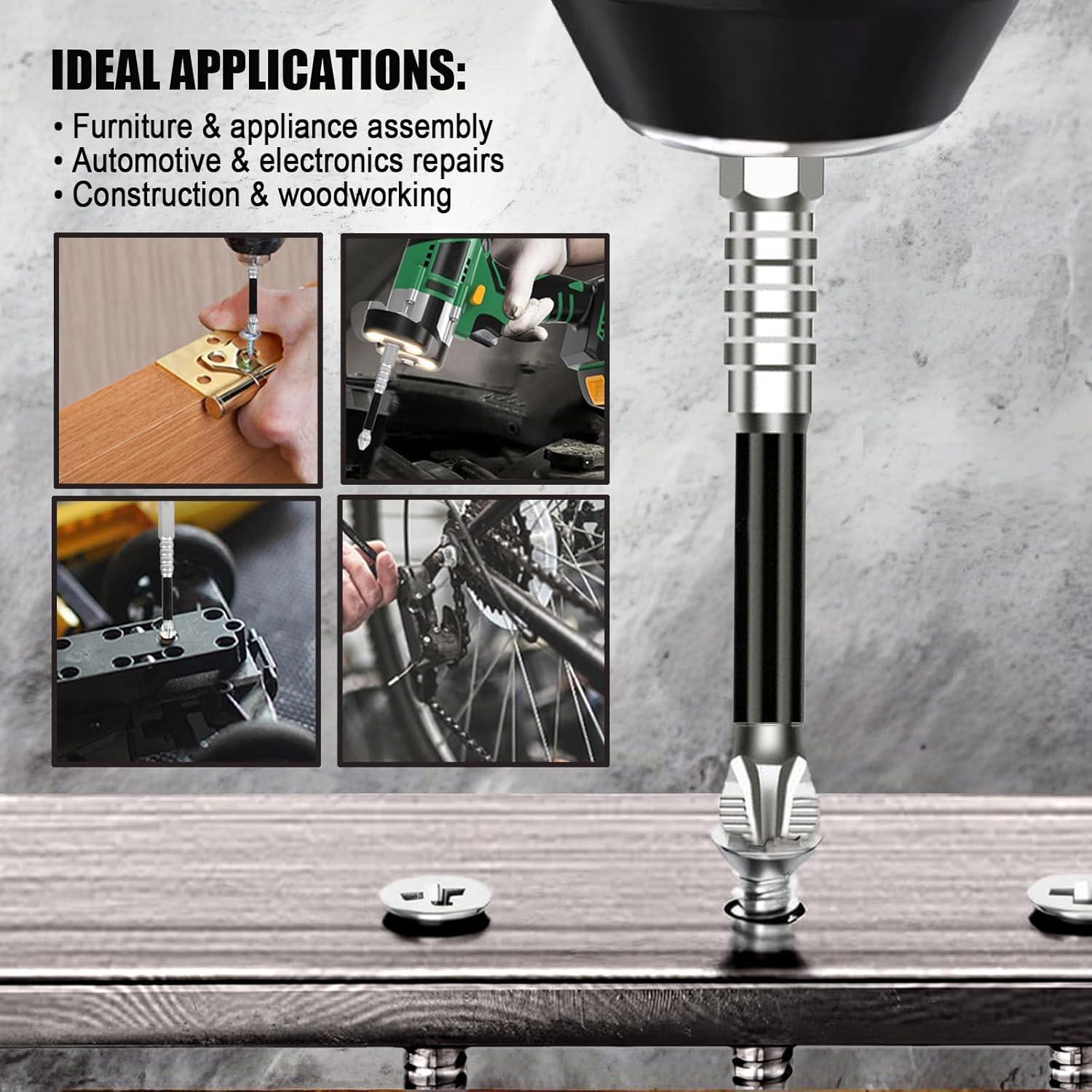 Juego de Puntas Magnéticas de Acero Vanadio 12 Piezas 25-150mm