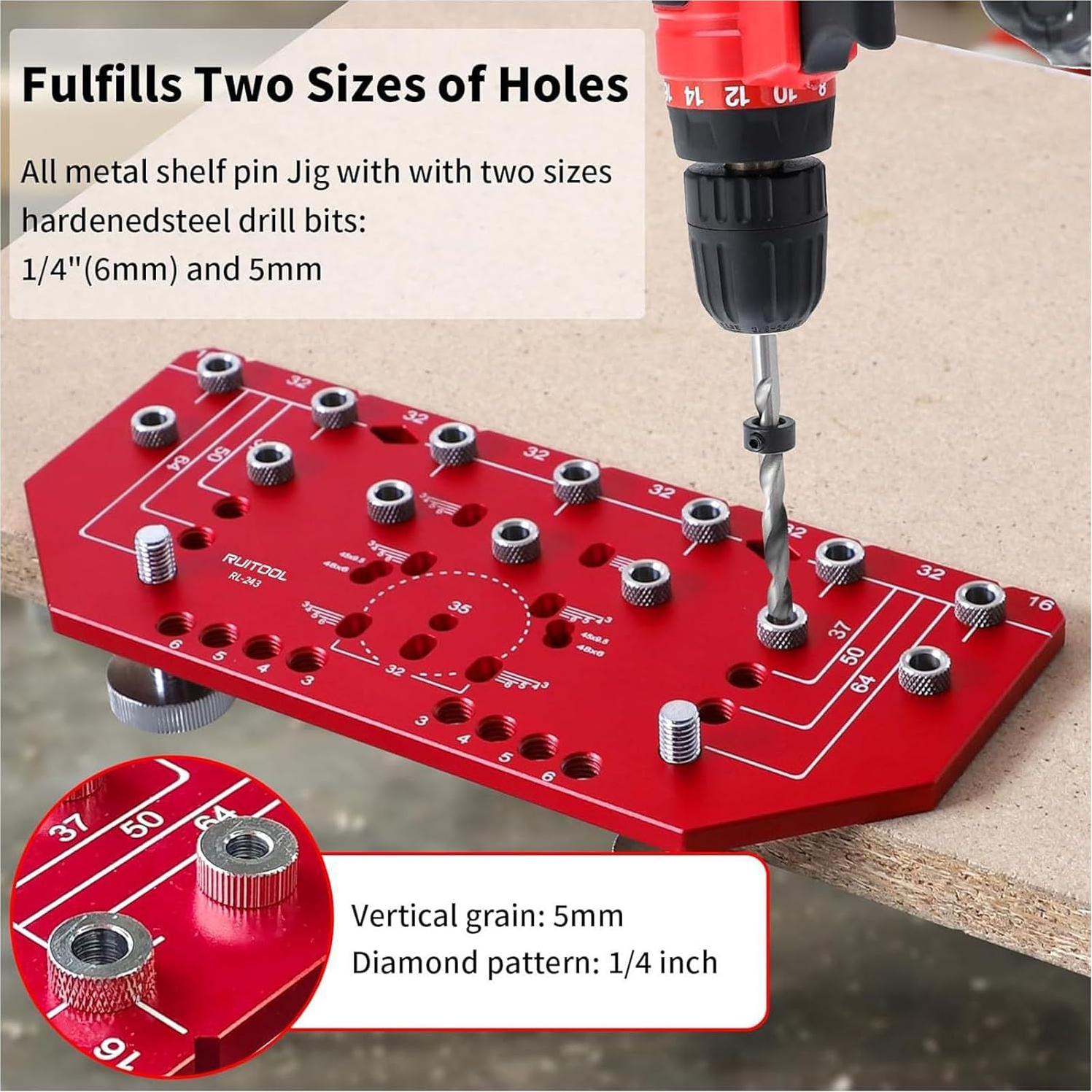 Plantilla de Perforación de Estantes y Bisagra Ejoyous 2 en 1