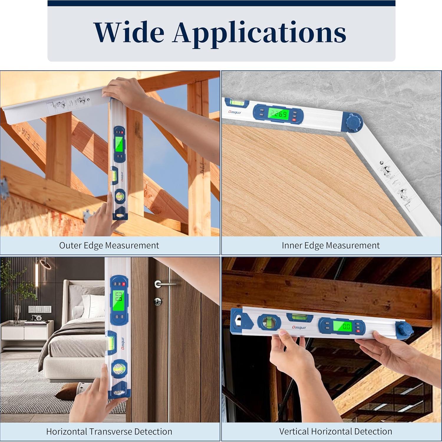 Medidor de Ángulo Digital 4-en-1 Dasqua Protractor 0-220°