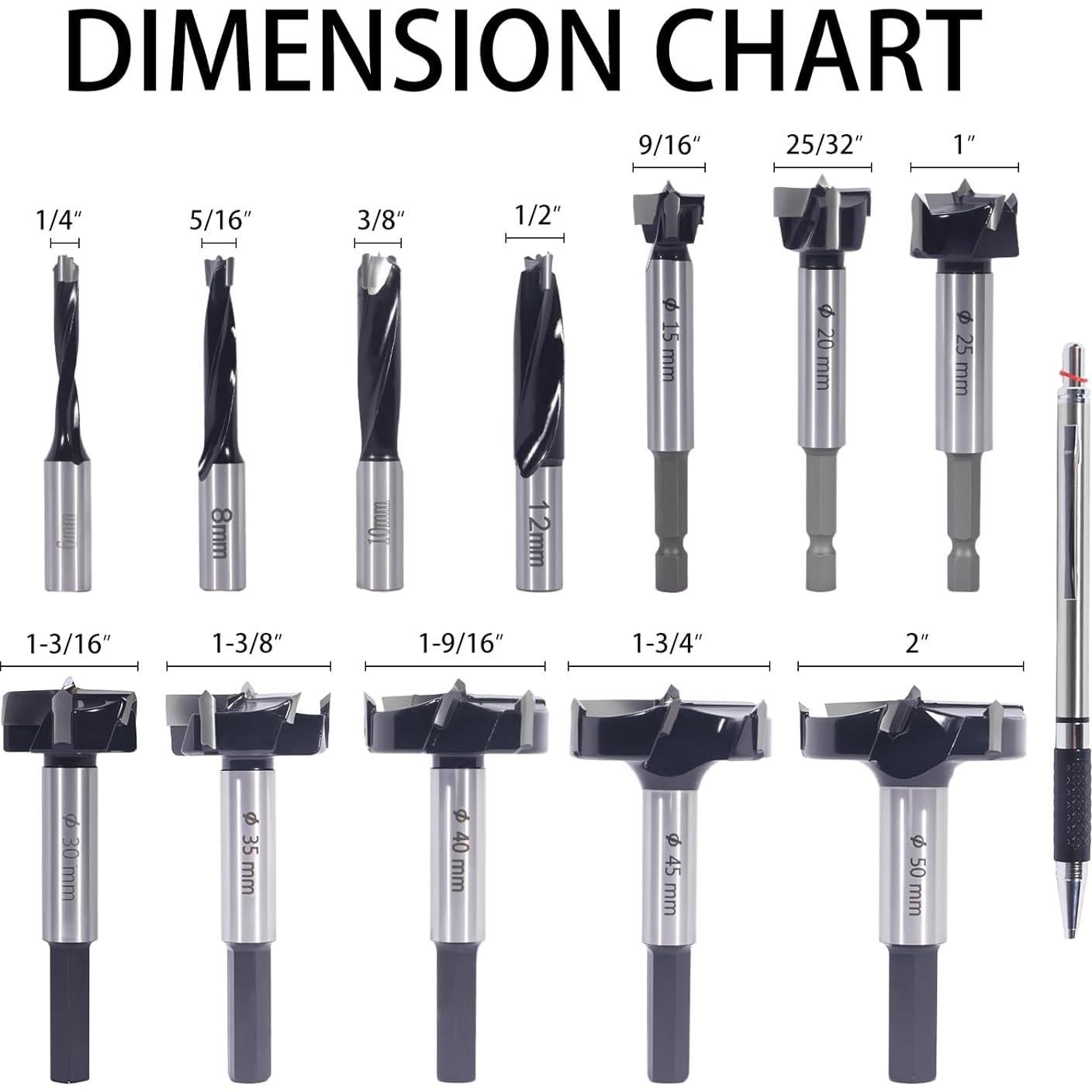 Juego de Brocas Forstner CSOOM 13PCS para Madera y Plástico