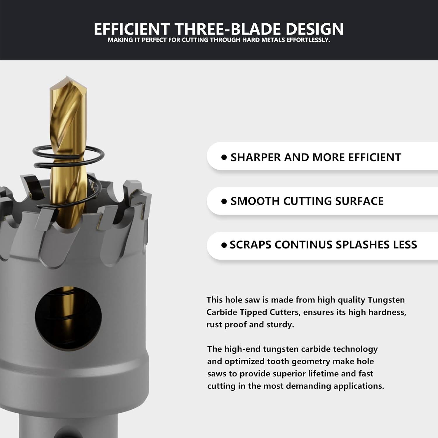 Sierra de Perforación de Carburo CSOOM 13mm para Metal y Madera