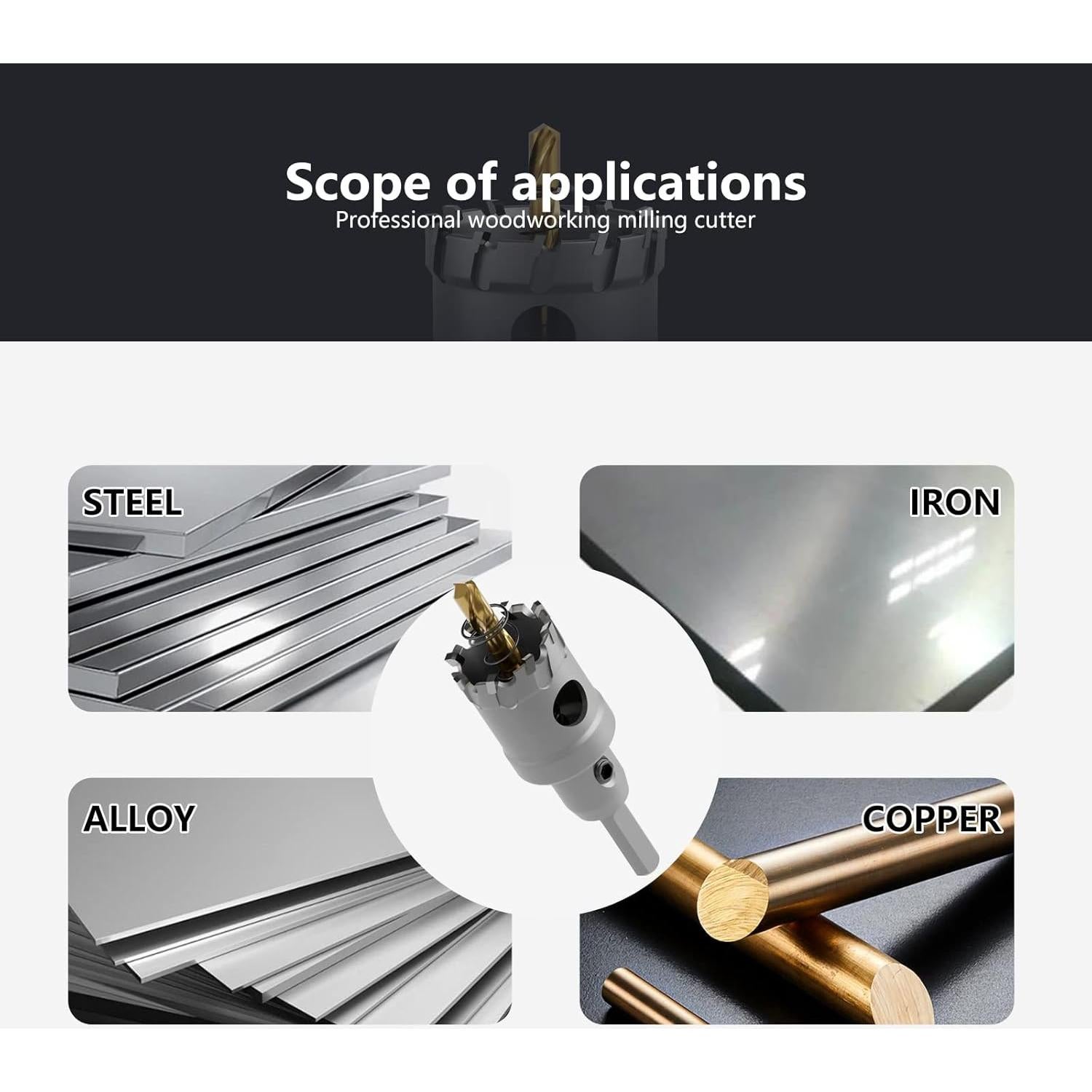 Sierra de Perforación de Carburo CSOOM 13mm para Metal y Madera