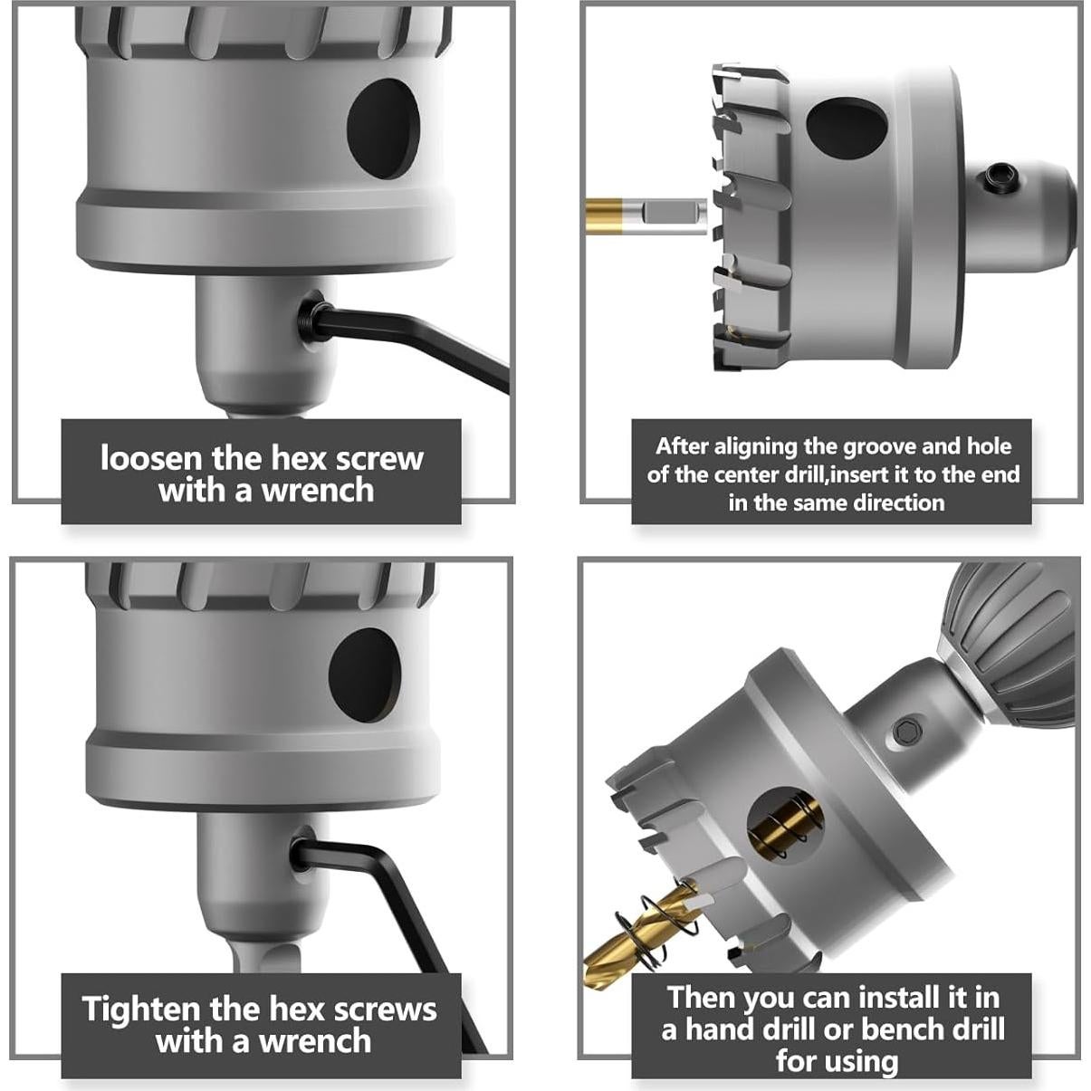 Sierra de Perforación de Carburo CSOOM 13mm para Metal y Madera