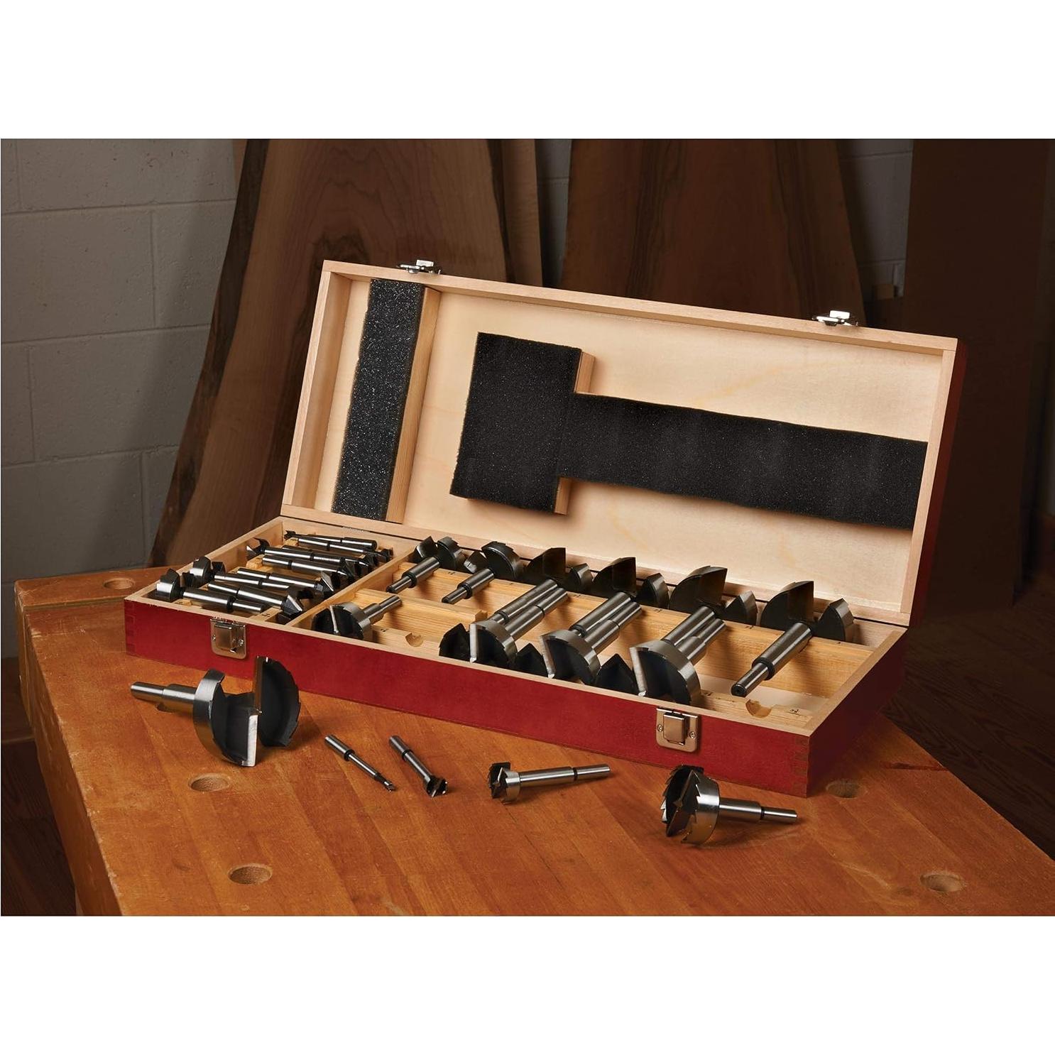 Juego de Brocas Forstner Woodriver 24 Piezas Acero 0.64 a 7.94 cm