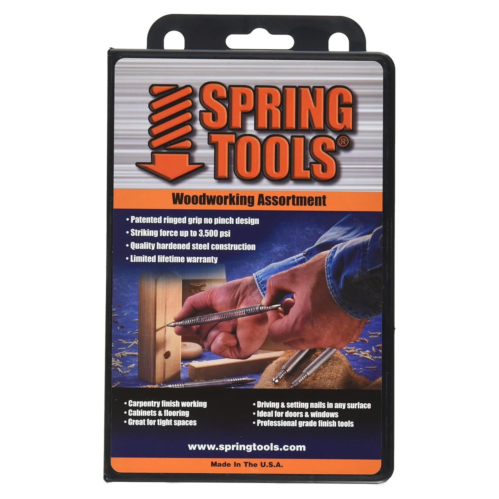 Juego de Carpintería 4 Piezas SpringTools WWA996 - Punzón y Clavos