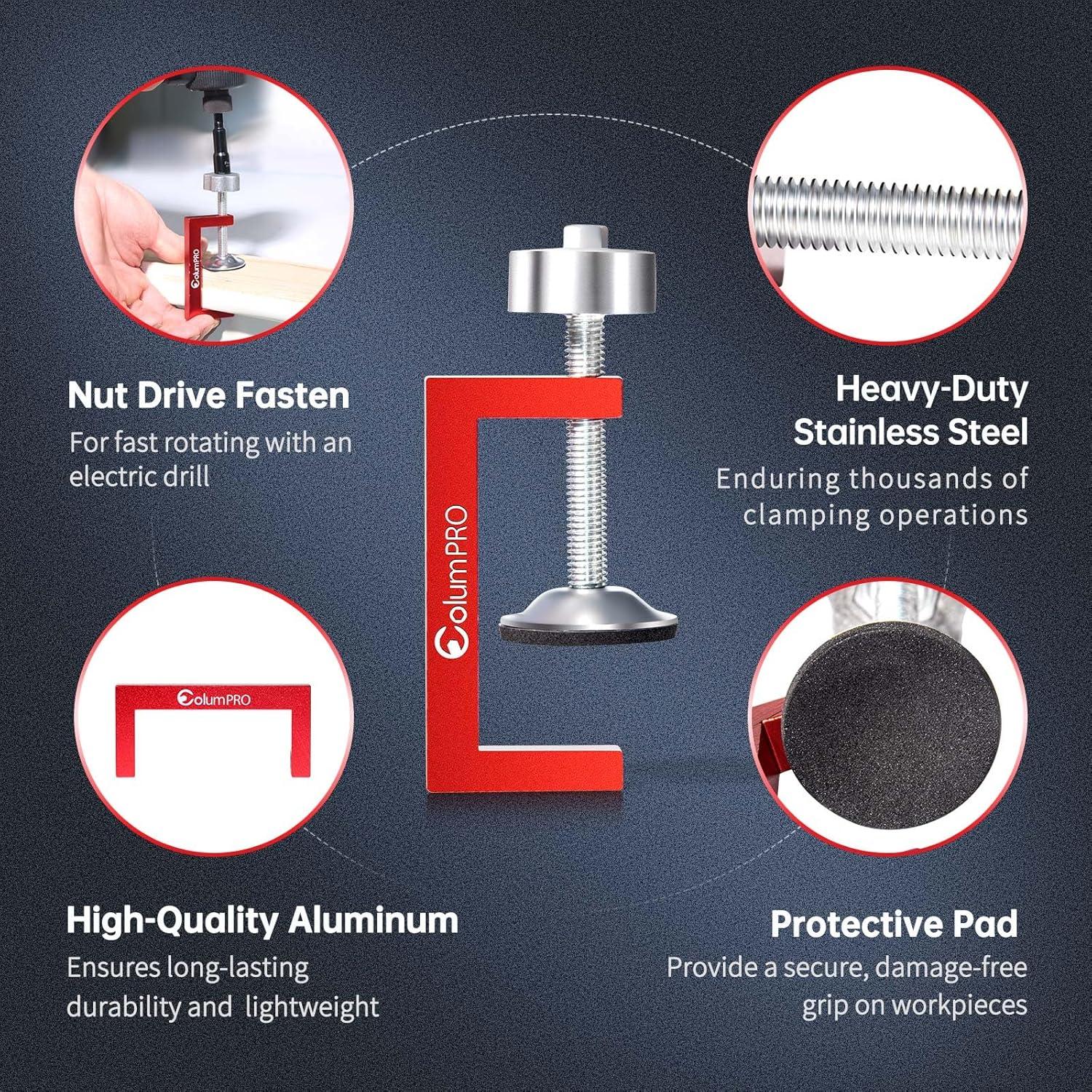 4 C-Clamps ColumPRO 5cm para Carpintería y Soldadura