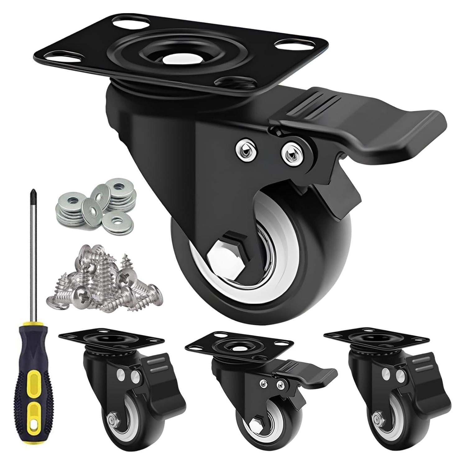 Ruedas de Caster 2" MSH&HCE con Bloqueo - 272kg, Juego de 4