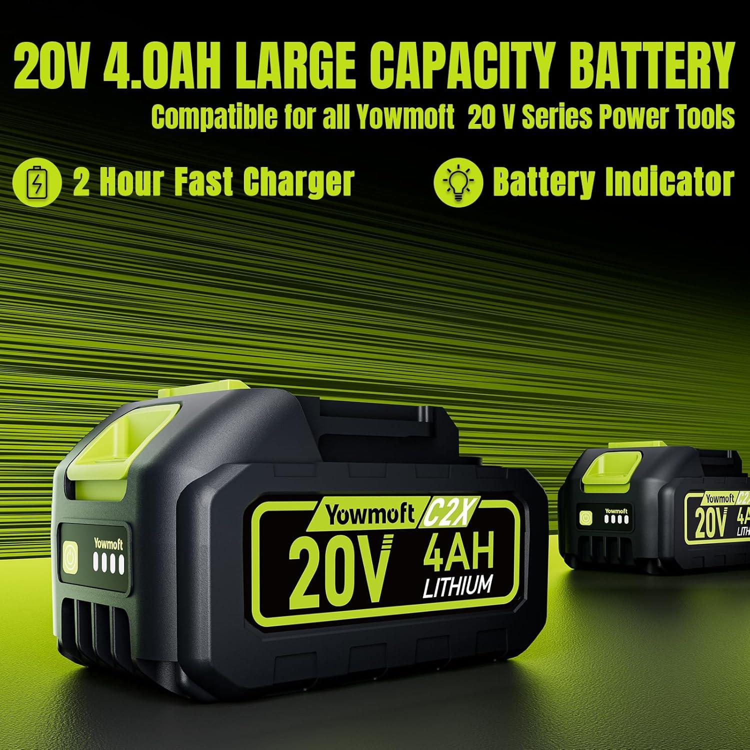 Sierra Circular Inalámbrica YOWMOFT 20V 6.5" Sin Escobillas