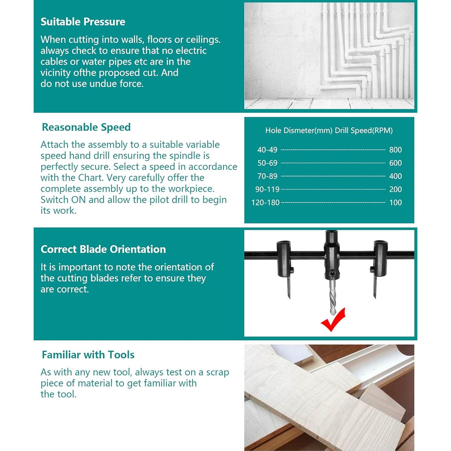 Sierra de Agujero Ajustable Seimneire 30-300mm para Madera