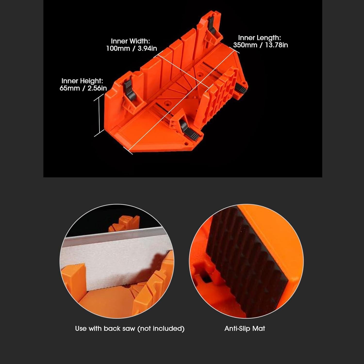 Caja de Inglete LANRU 35.56 cm con Mandíbulas Móviles y Antideslizante