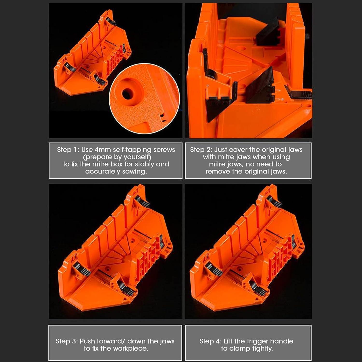 Caja de Inglete LANRU 35.56 cm con Mandíbulas Móviles y Antideslizante