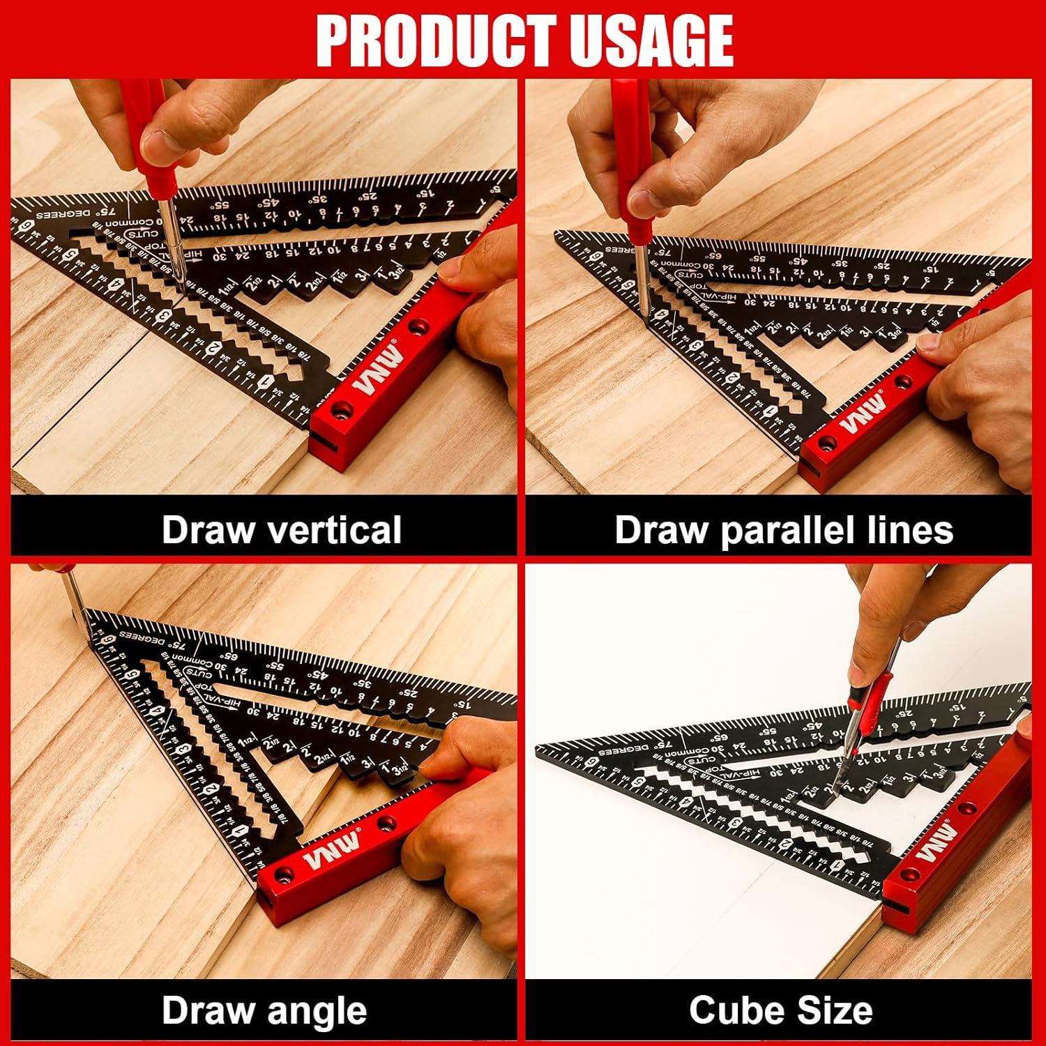 Escuadra de Techo VNW 17.78 cm con Lápiz y Bolsa de Herramientas