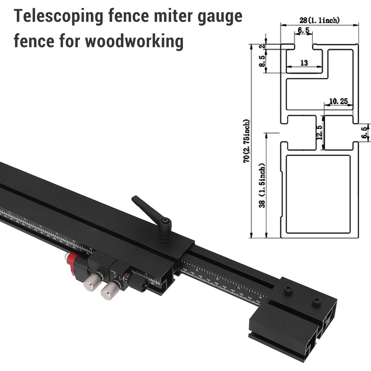Cerca de Inglete Telescópica Hyuduo 560-950 mm Aluminio