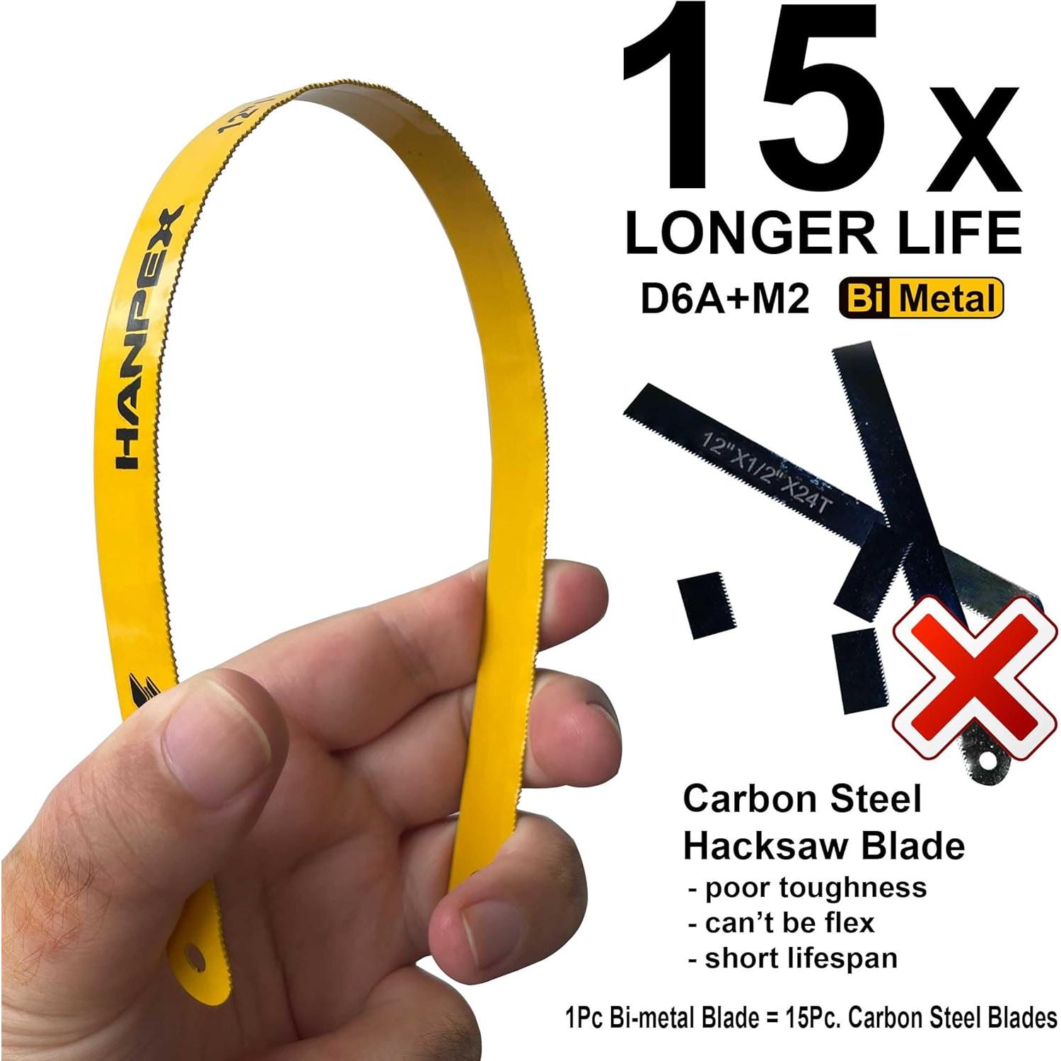 Sierra de arco Hanpex 30.48 cm bi-metal 24 TPI para metal