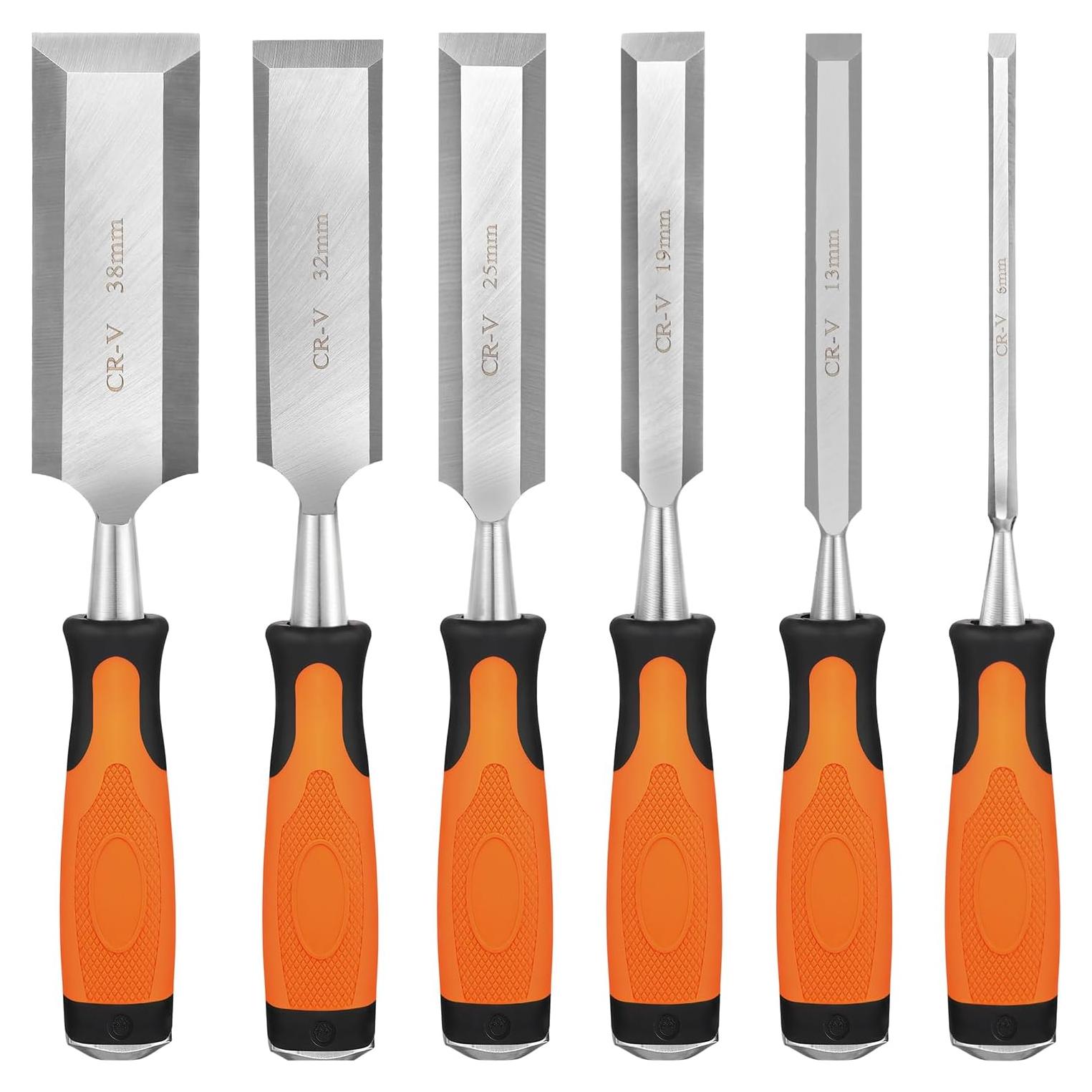 Juego de Cinceles de Madera KINGBRO 6 Pcs Acero al Carbono