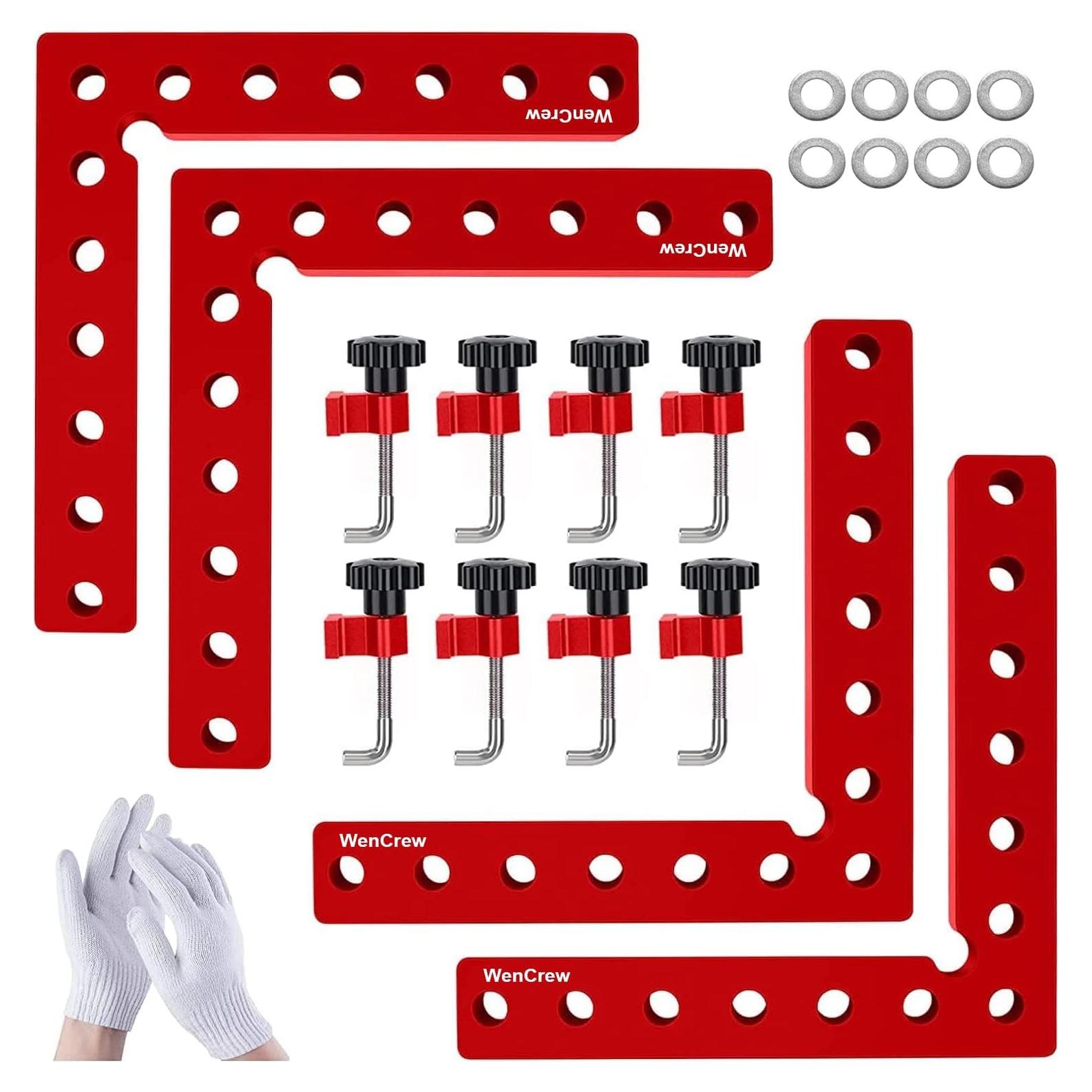 Abrazaderas de esquina WenCrew 4 Pack 90 grados 13.97 cm aluminio