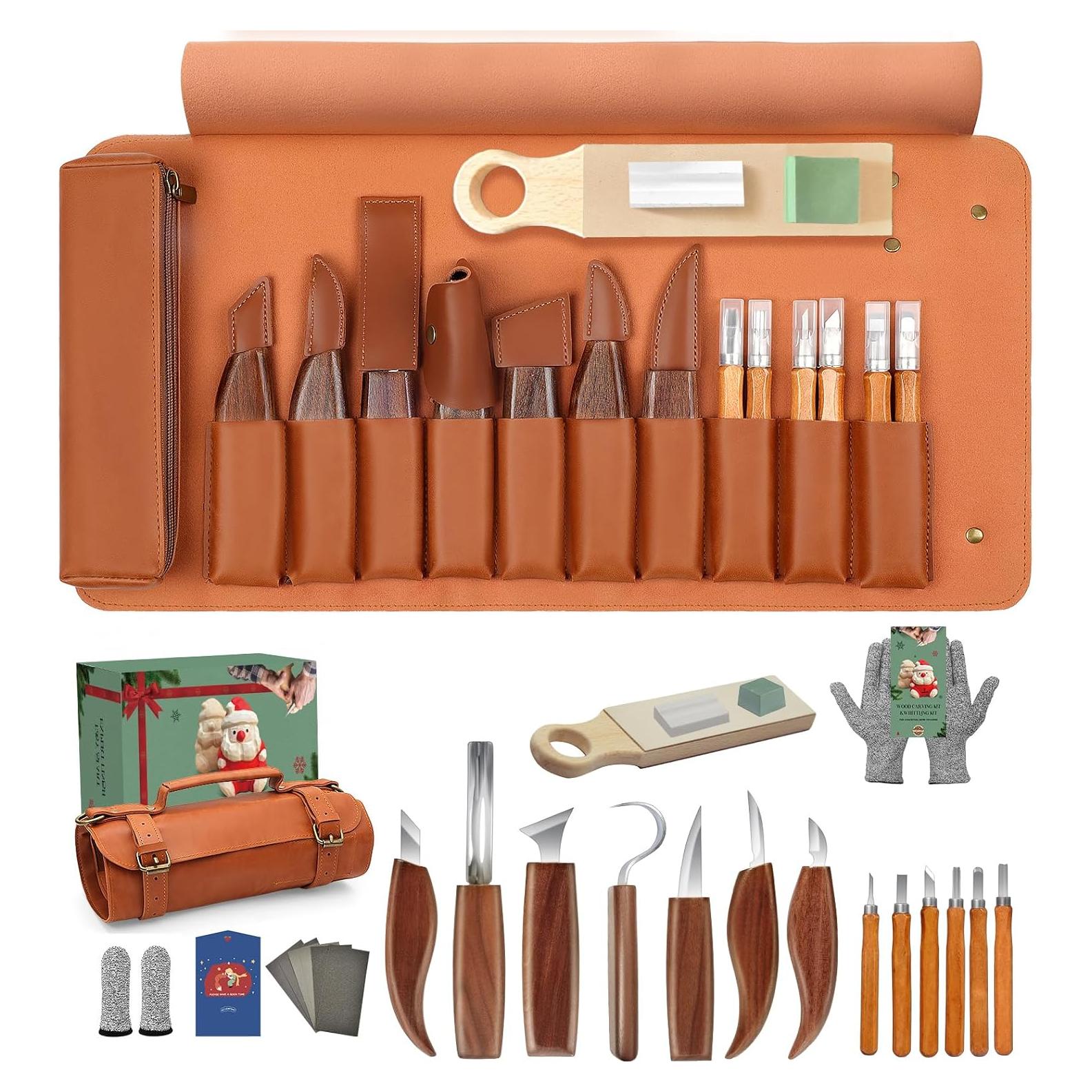 Kit de Tallado en Madera COZYGIFT 29 Piezas con Estuche