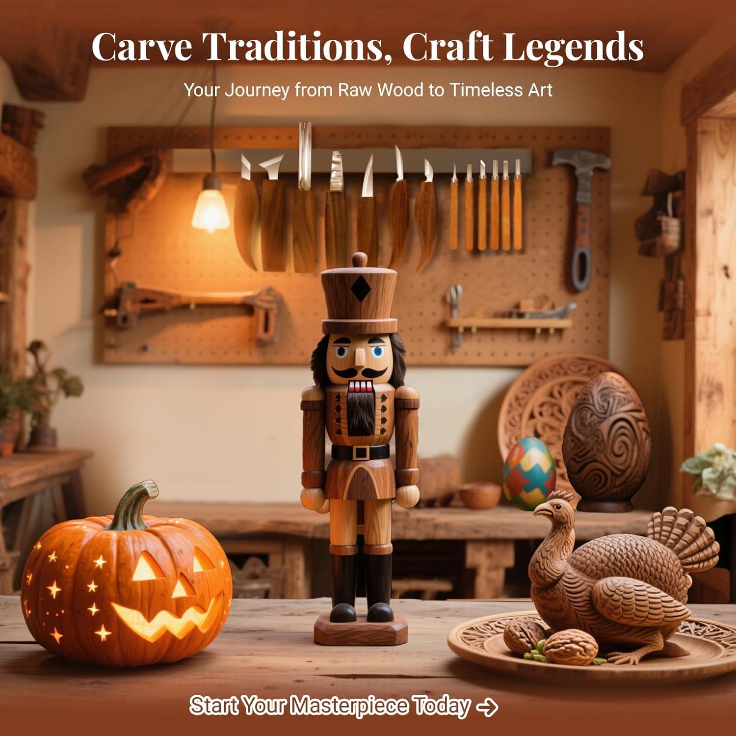 Kit de Tallado en Madera COZYGIFT 29 Piezas con Estuche