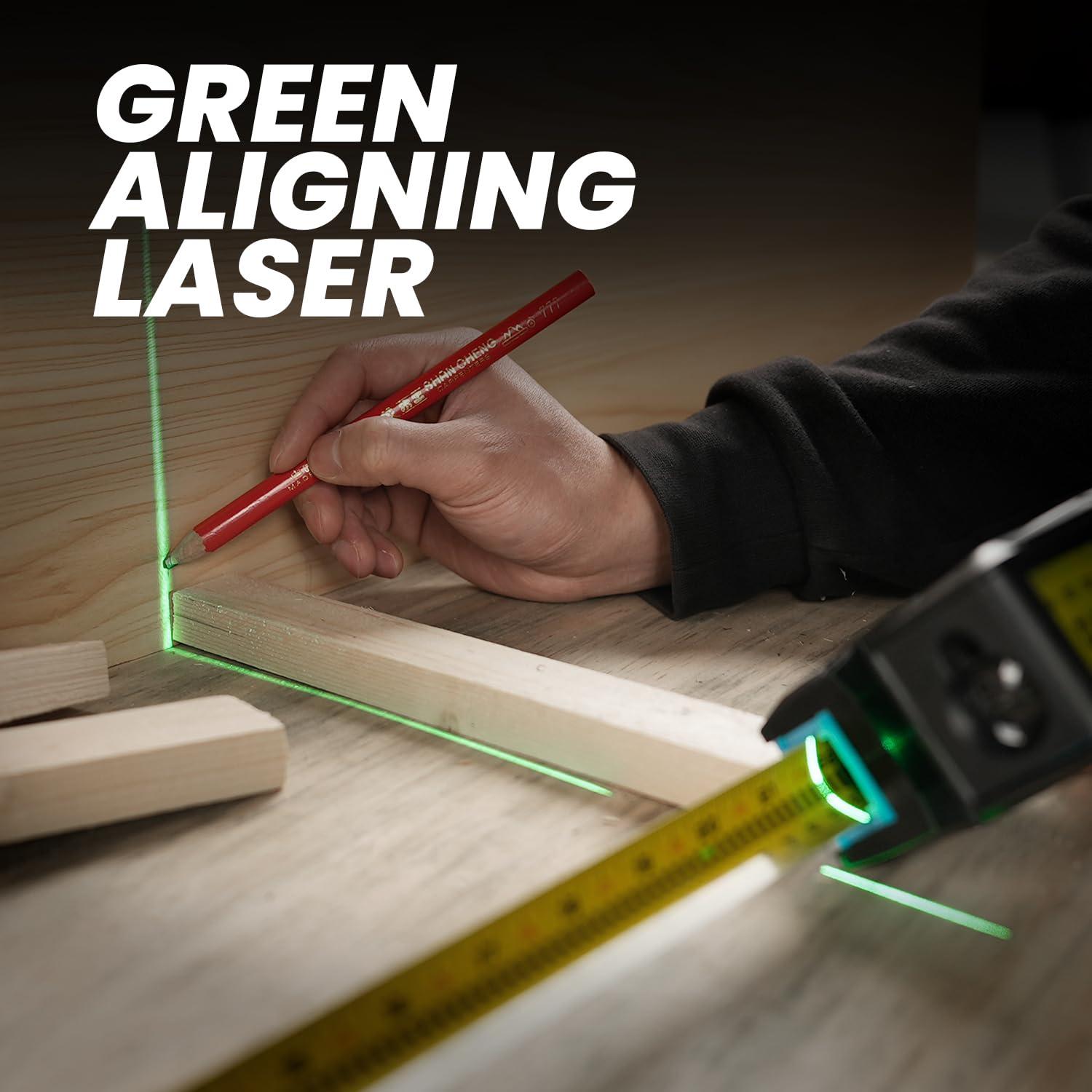 Cinta Métrica Digital ACEGMET DTX10 con Láser Verde 100.58m