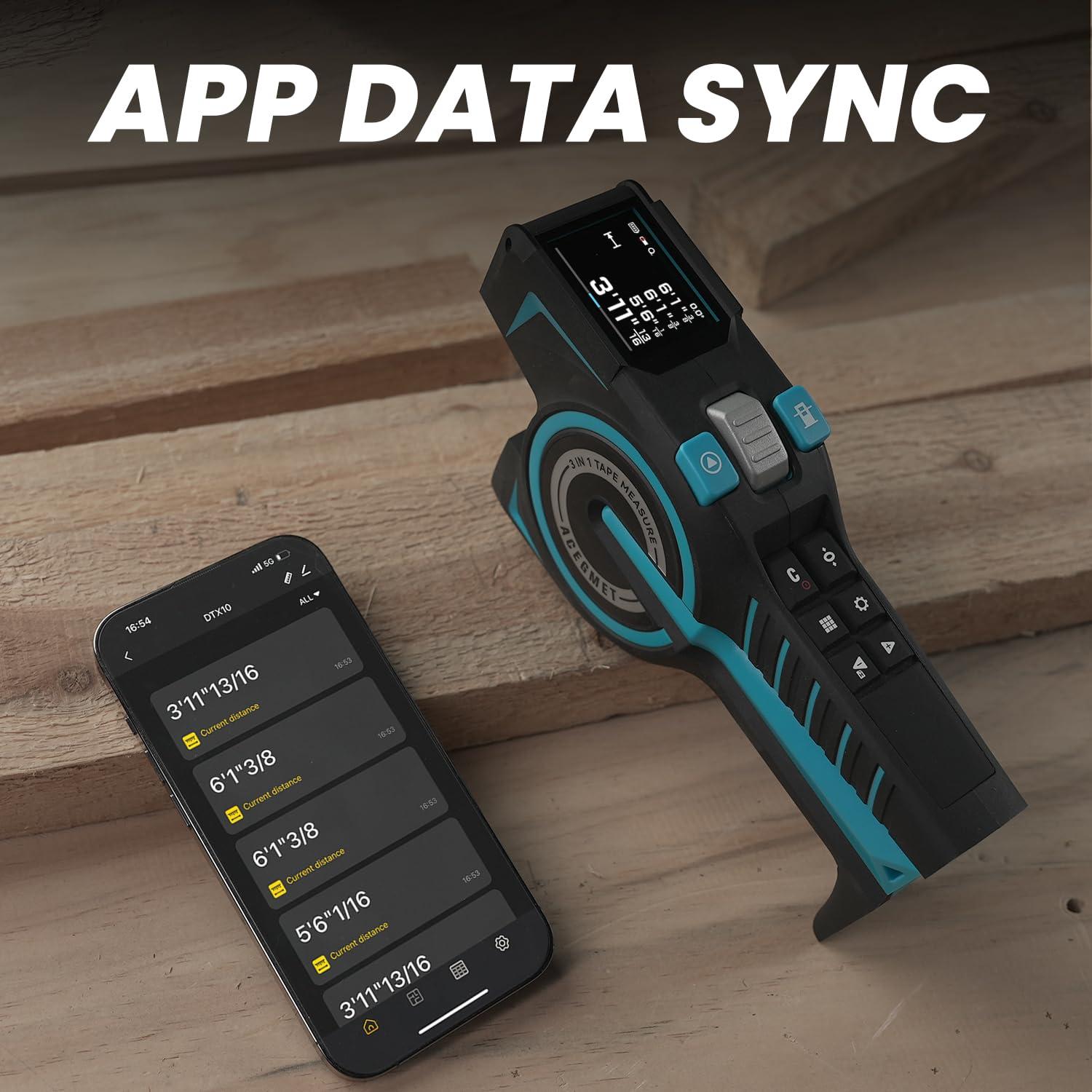 Cinta Métrica Digital ACEGMET DTX10 con Láser Verde 100.58m