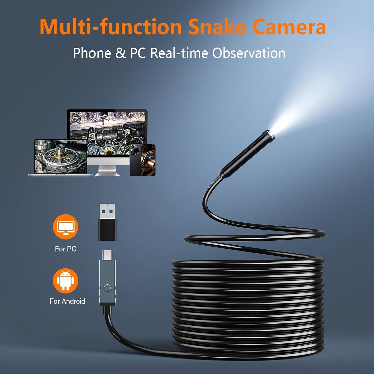 Endoscopio Industrial Hayve ES01 4.3" HD IP67 5m LED 32GB