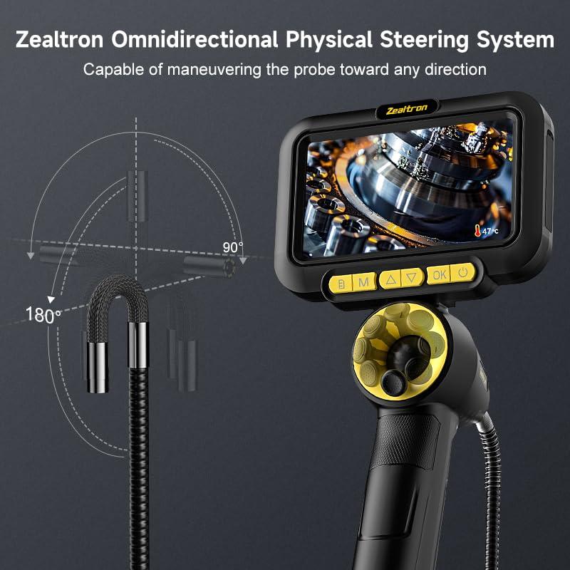 Borescopio Articulado 360° Zealtron 5" HD 6.2mm Luz
