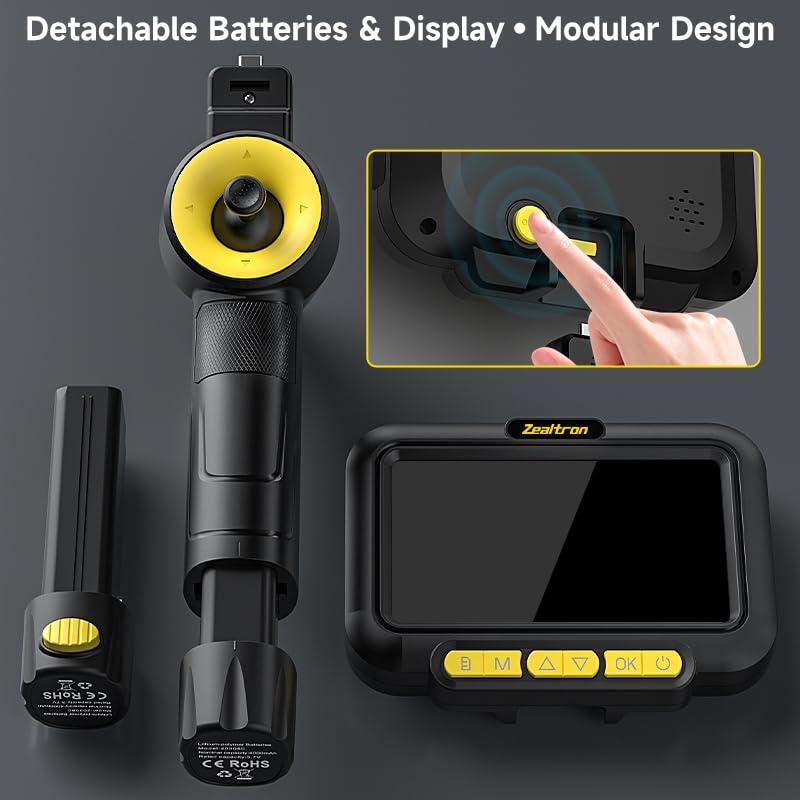 Borescopio Articulado 360° Zealtron 5" HD 6.2mm Luz