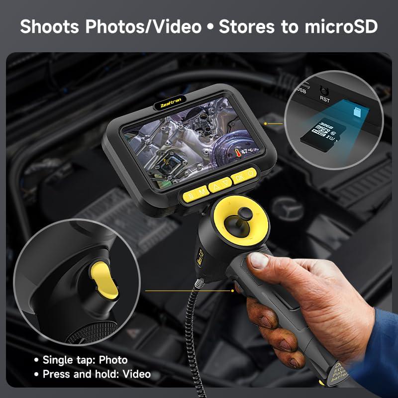 Borescopio Articulado 360° Zealtron 5" HD 6.2mm Luz