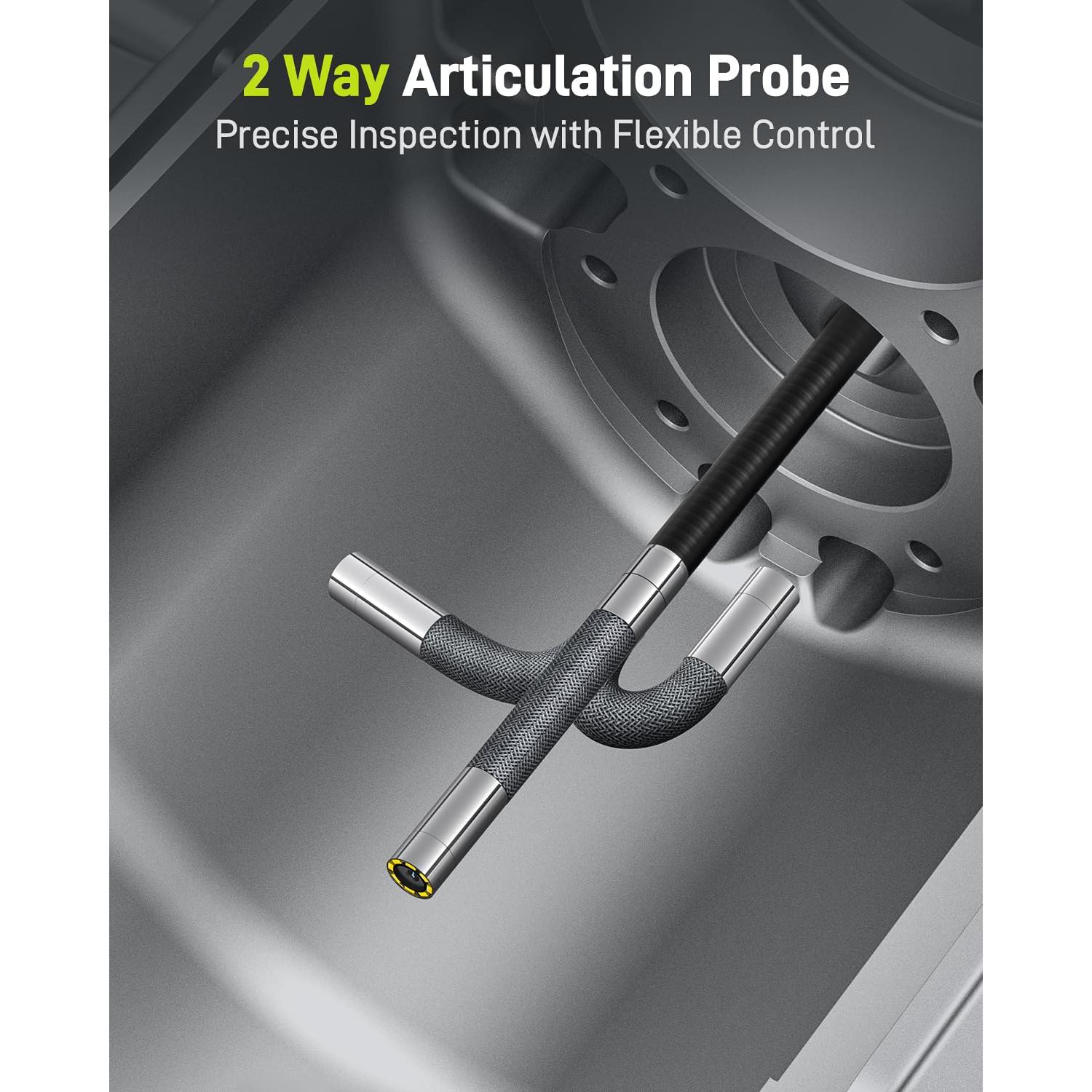 Cámara Borescope Anykit 4.3" HD Articulada 210° 1.2m