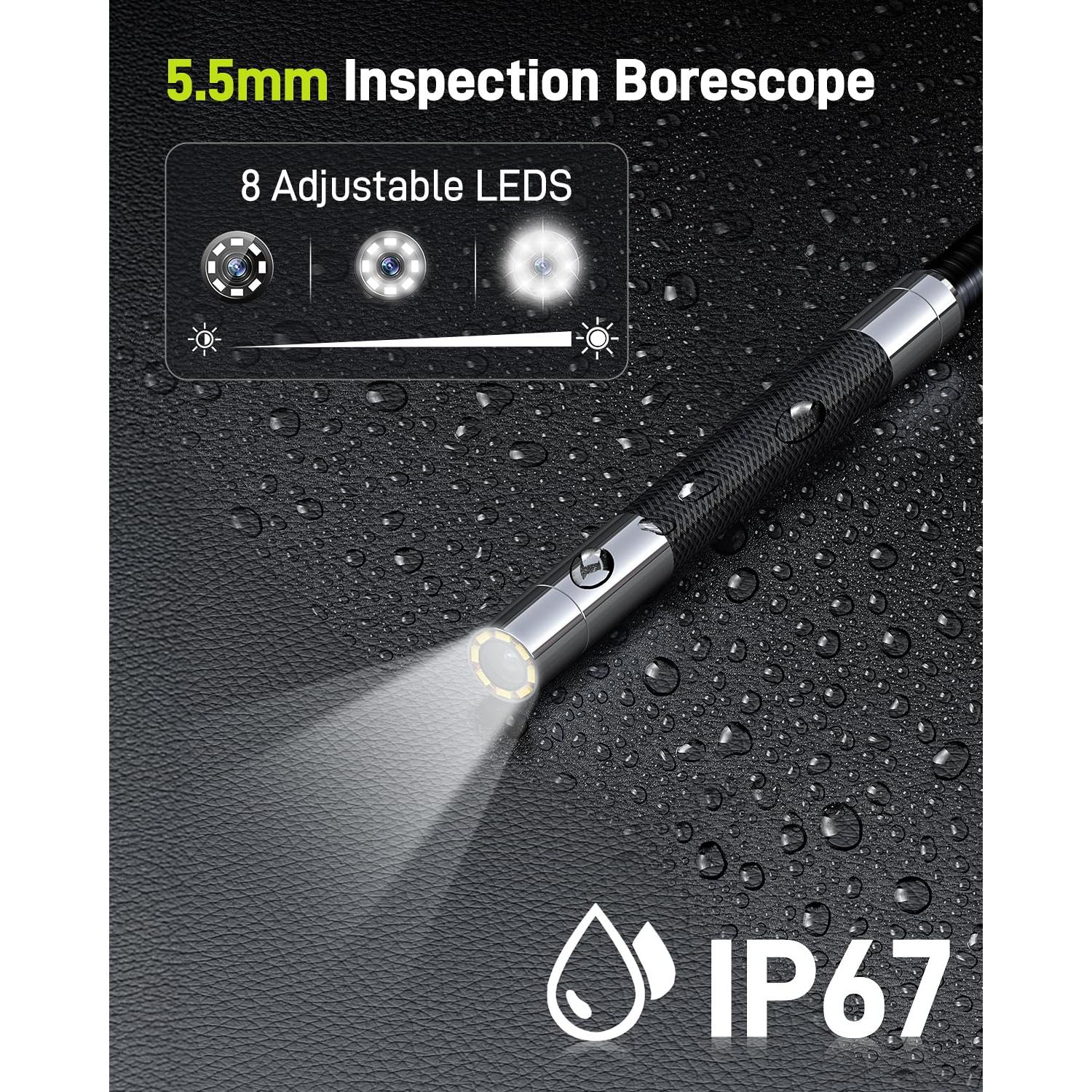 Cámara Borescope Anykit 4.3" HD Articulada 210° 1.2m