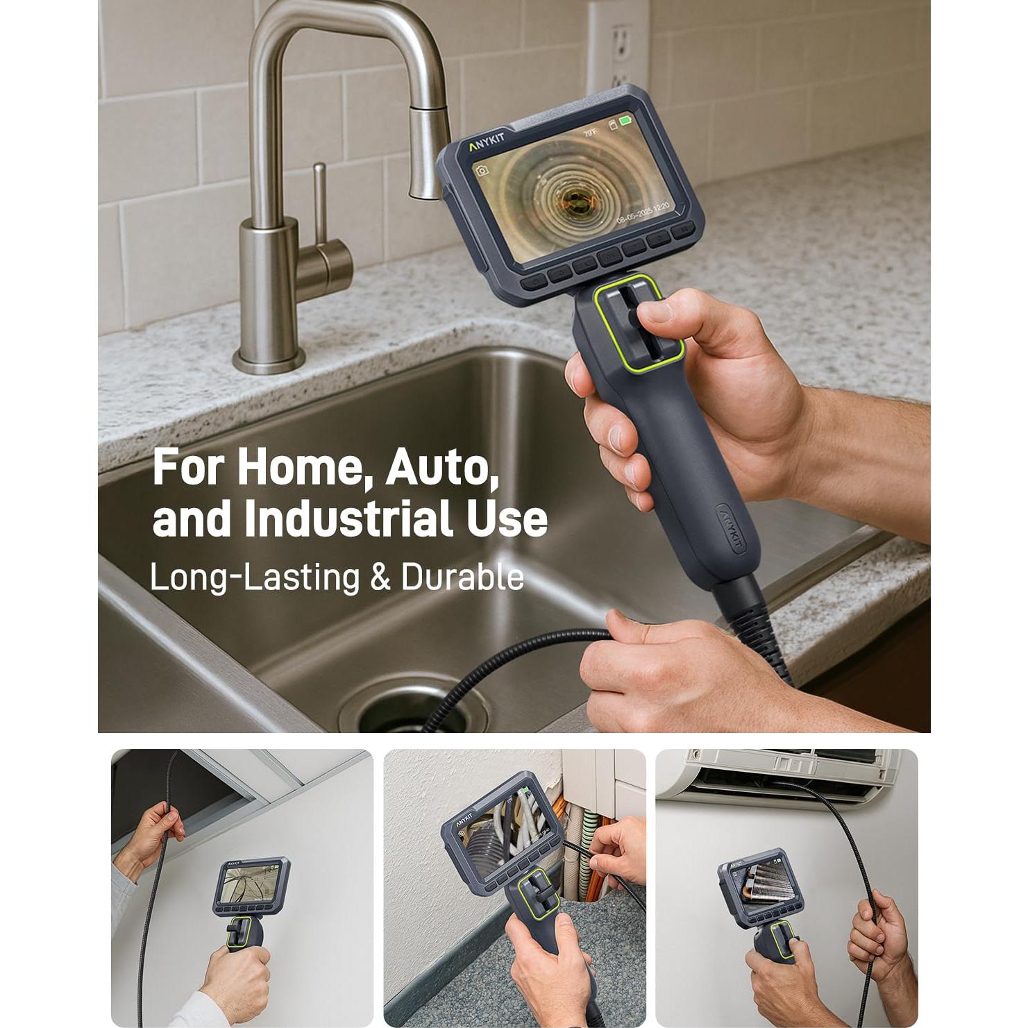 Cámara Borescope Anykit 4.3" HD Articulada 210° 1.2m