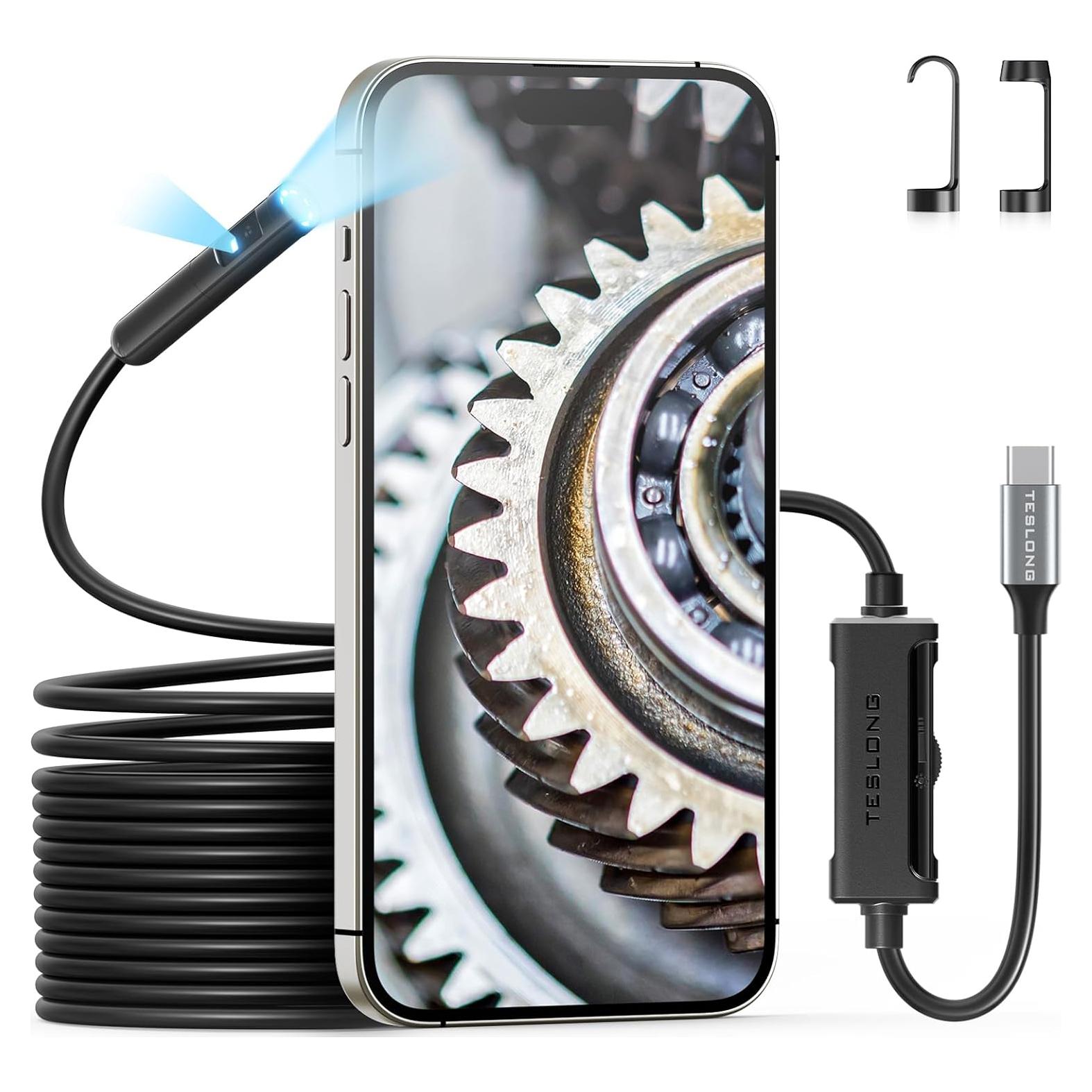 Endoscopio USB-C Teslong Doble Lente 5.03m Impermeable