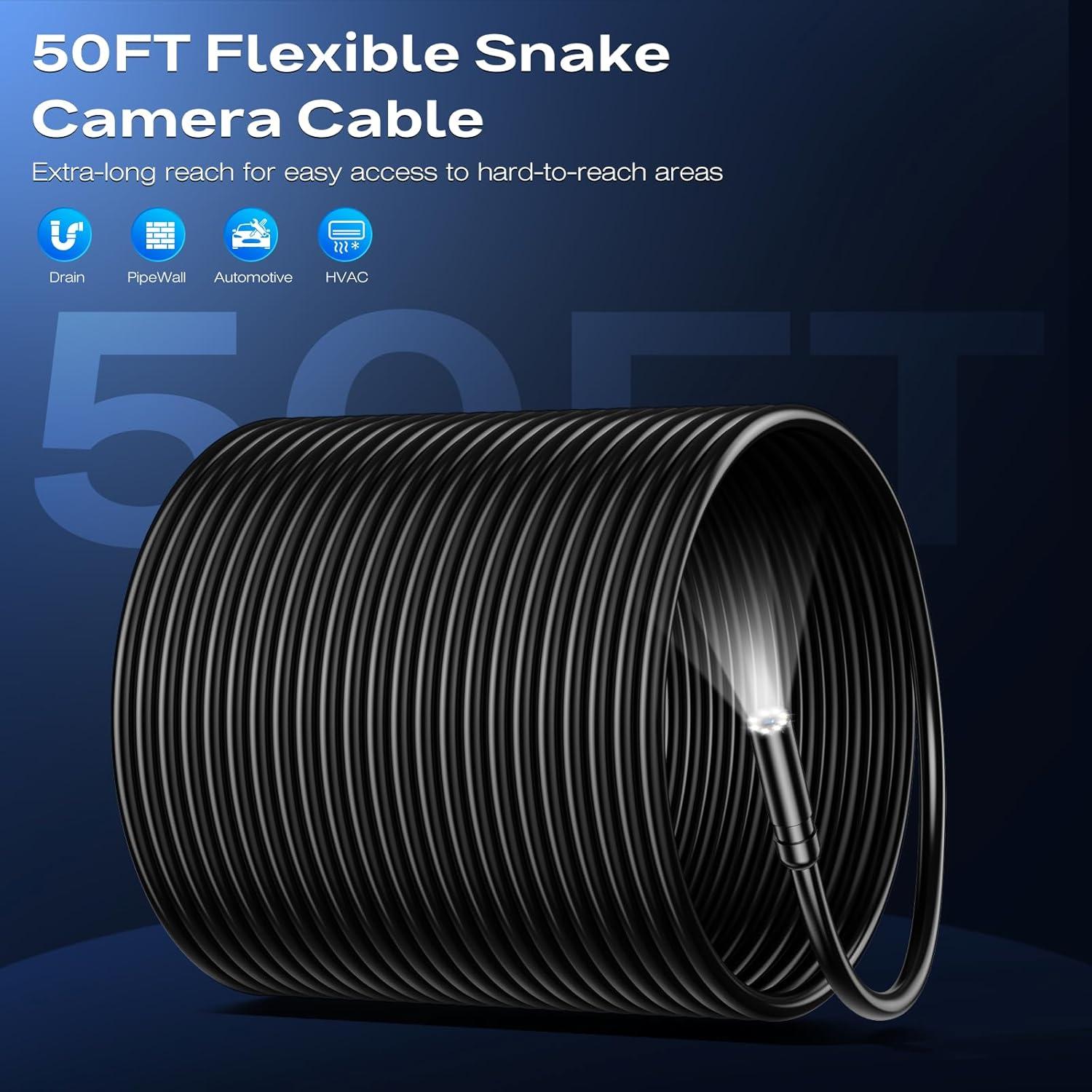 Cámara Endoscopio AukonVee 1920P HD 50FT IP67 Luz LED