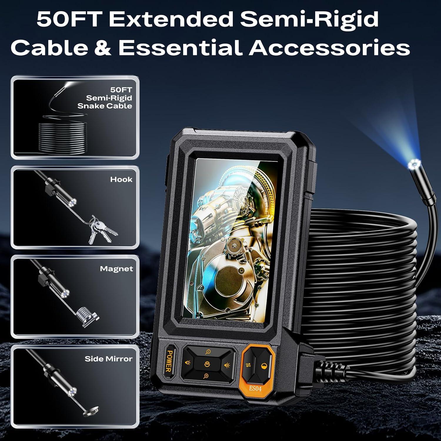 Cámara Endoscopio AukonVee 1920P HD 50FT IP67 Luz LED