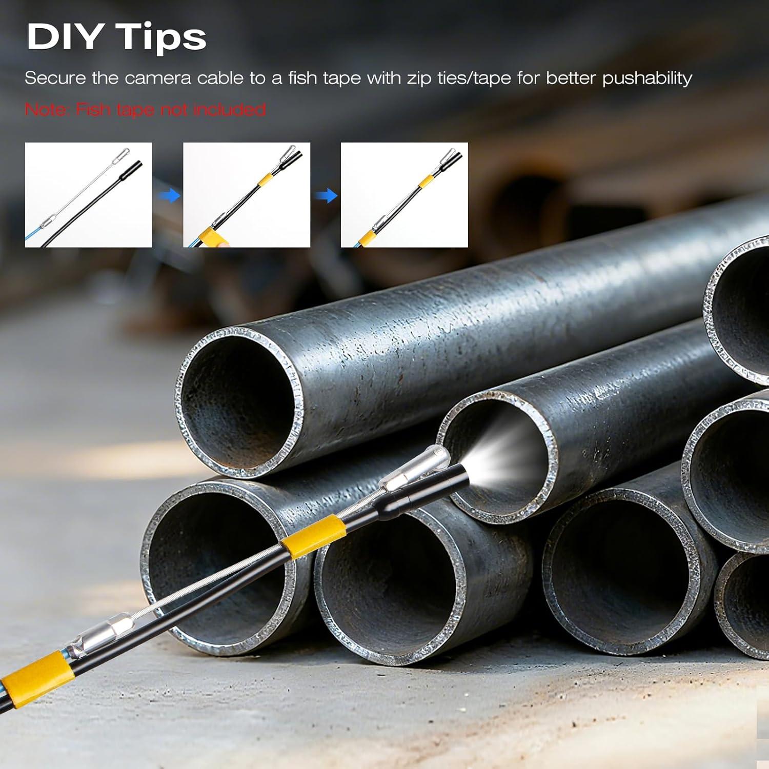 Cámara Endoscopio AukonVee 1920P HD 50FT IP67 Luz LED