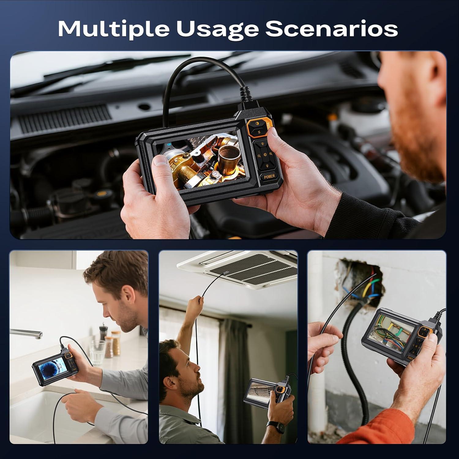 Cámara Endoscopio AukonVee 1920P HD 50FT IP67 Luz LED