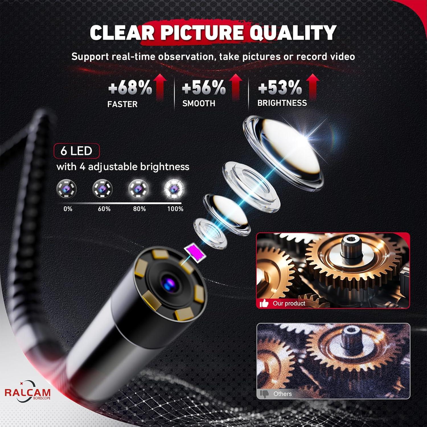 Borescopio Articulado Ralcam 4.3" HD Inspección Industrial