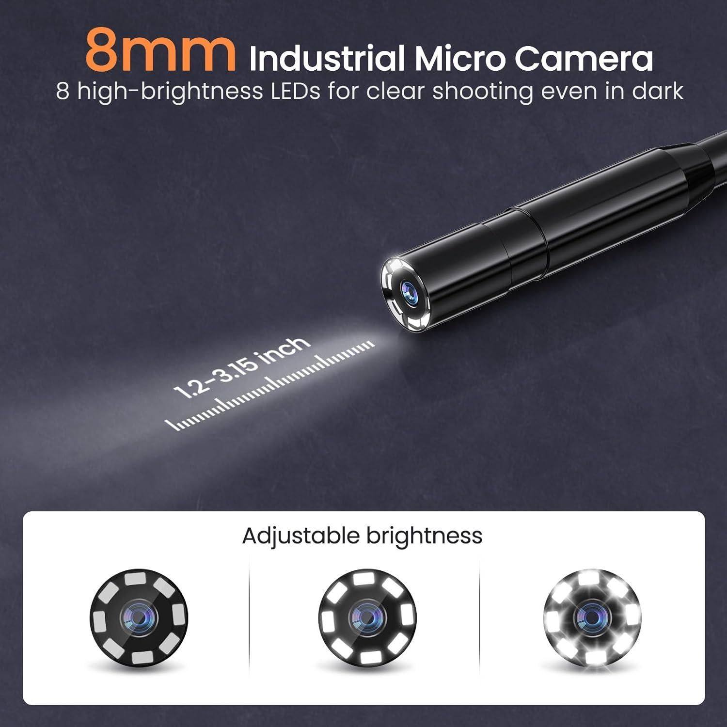 Cámara de Borescopio BlueSwan 5m HD con Luz LED IP67