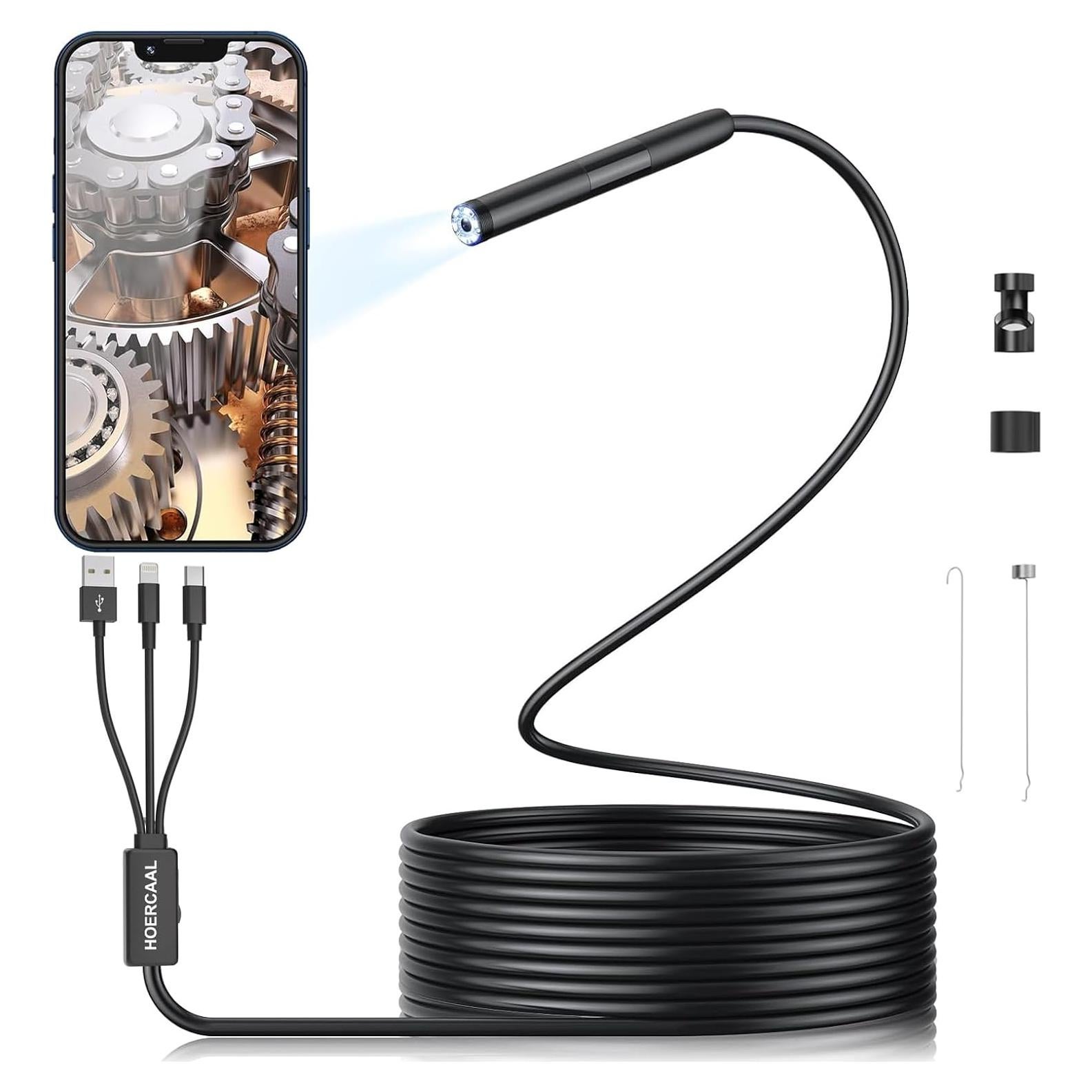 Borescopio HOERCAAL 3-en-1 USB HD 1920P 5M Impermeable