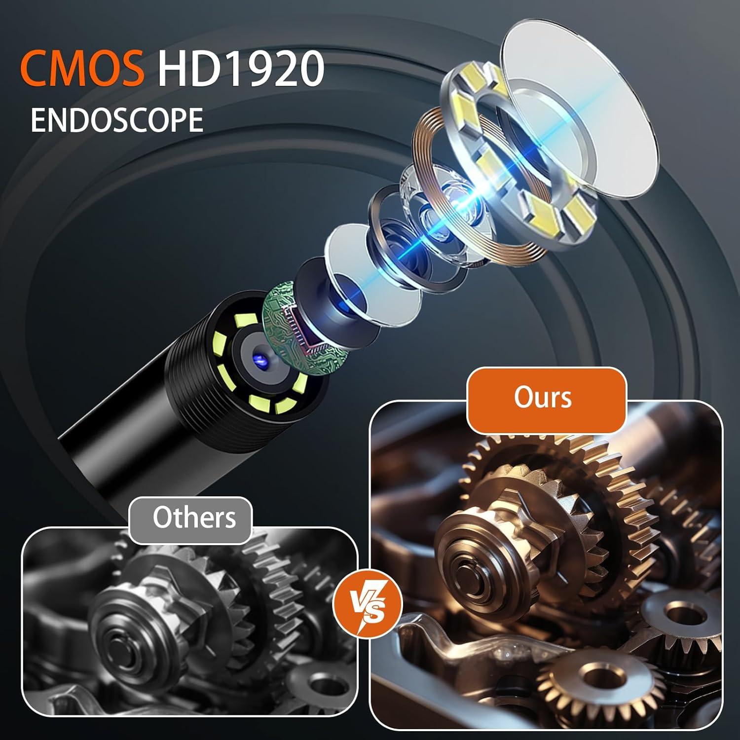 Borescopio HOERCAAL 3-en-1 USB HD 1920P 5M Impermeable