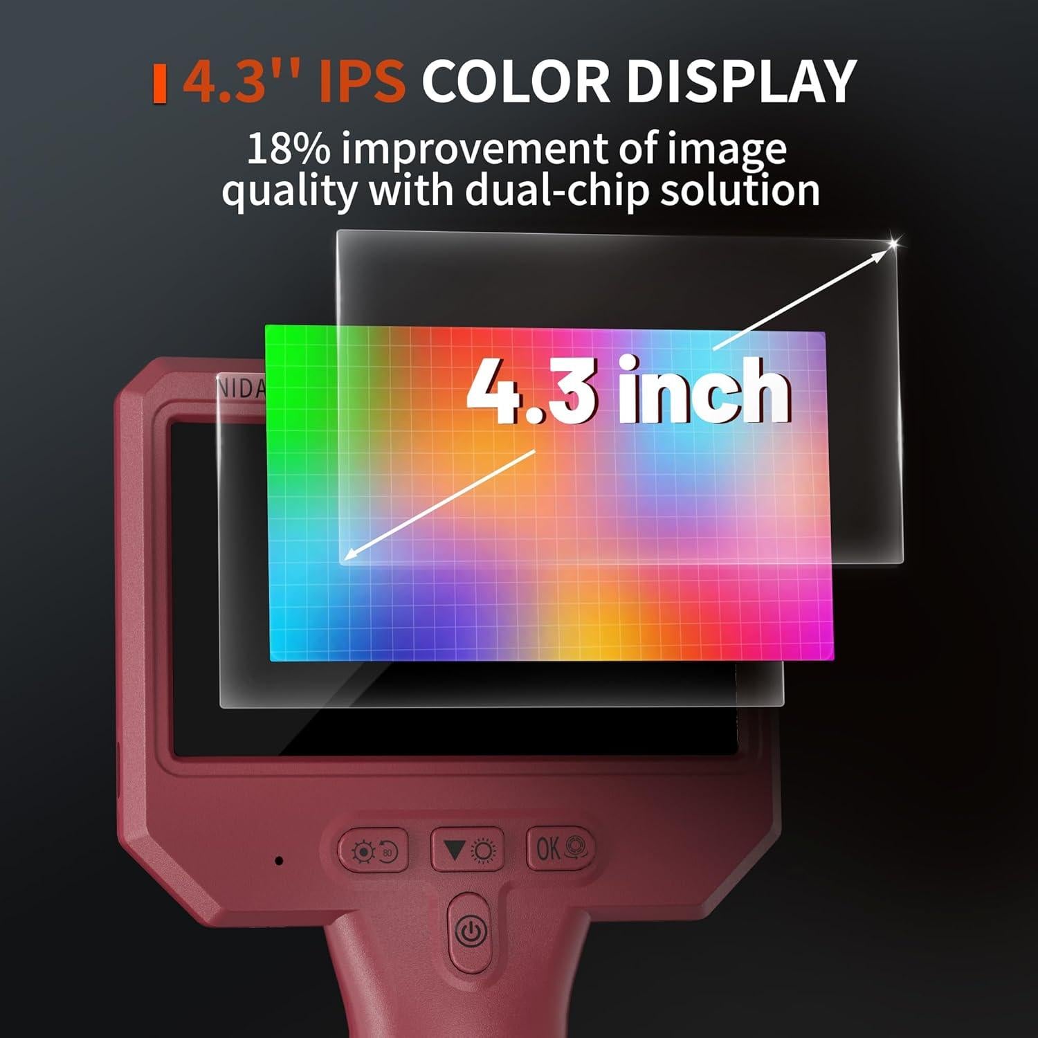 Cámara de Borescopio NIDAGE 1920P HD IP67 3.5m Doble Lente