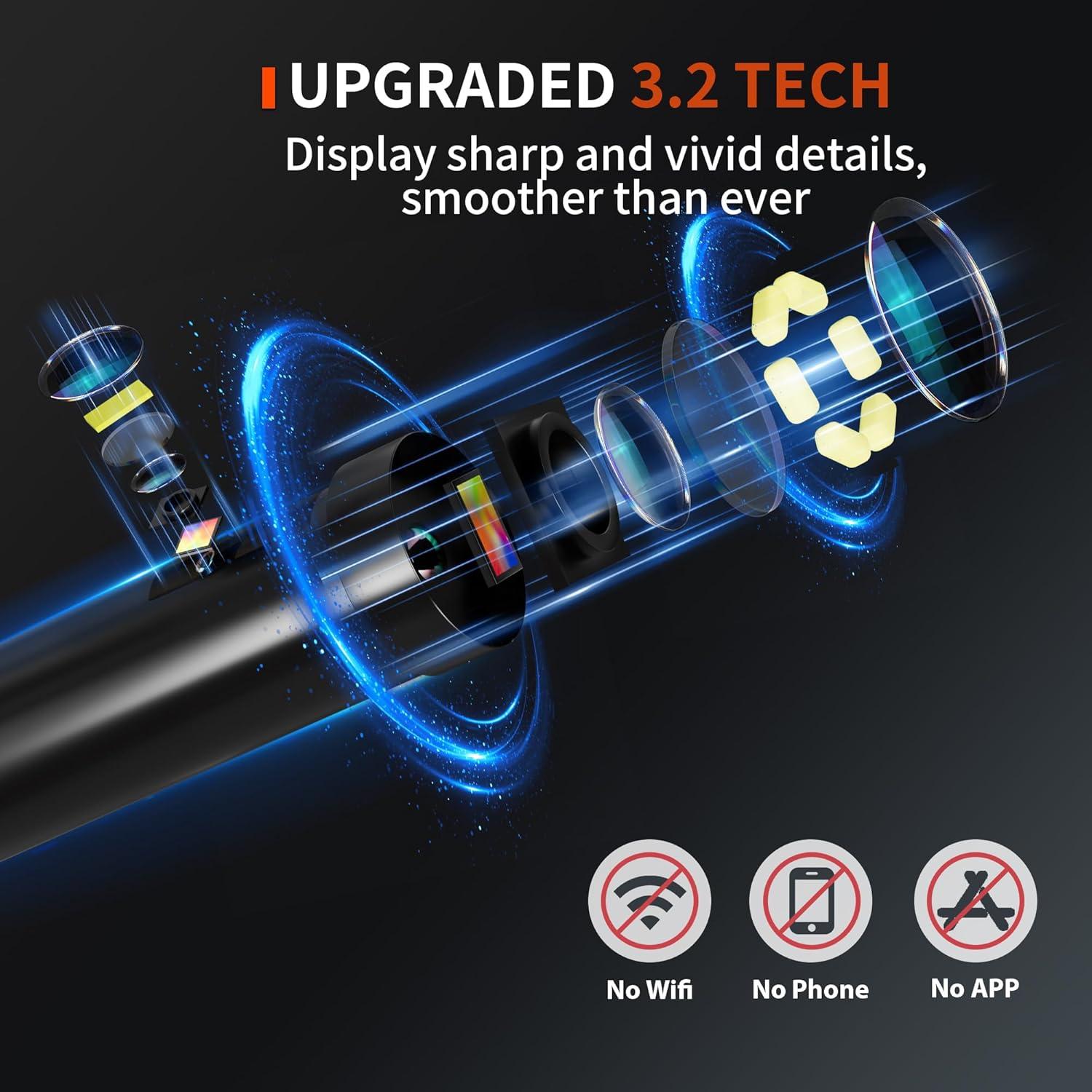 Cámara de Borescopio NIDAGE 1920P HD IP67 3.5m Doble Lente