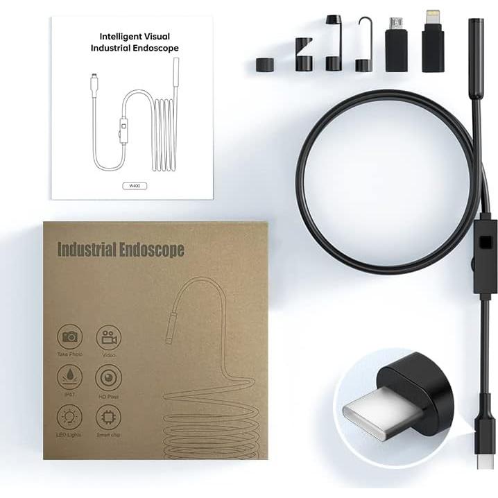 Cámara Endoscopio HD 1920P IP67 5m con Luz para iPhone/Android