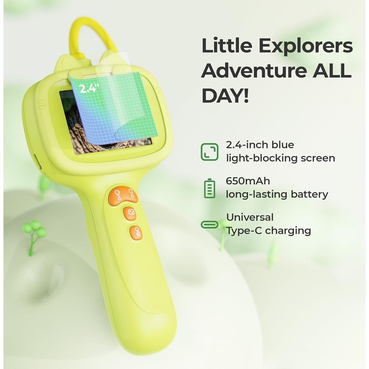 Cámara de Endoscopio Recargable para Niños G21 Verde Pale