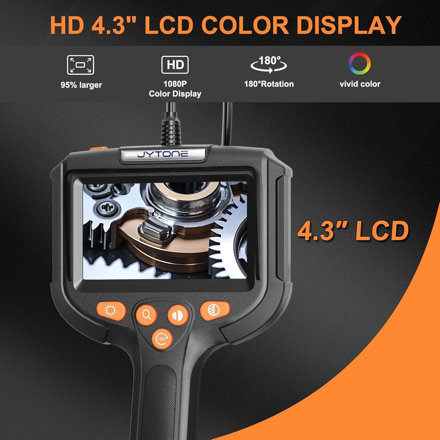 Cámara Endoscópica JYTONE 4.3" HD, 5.5mm Impermeable, 2m